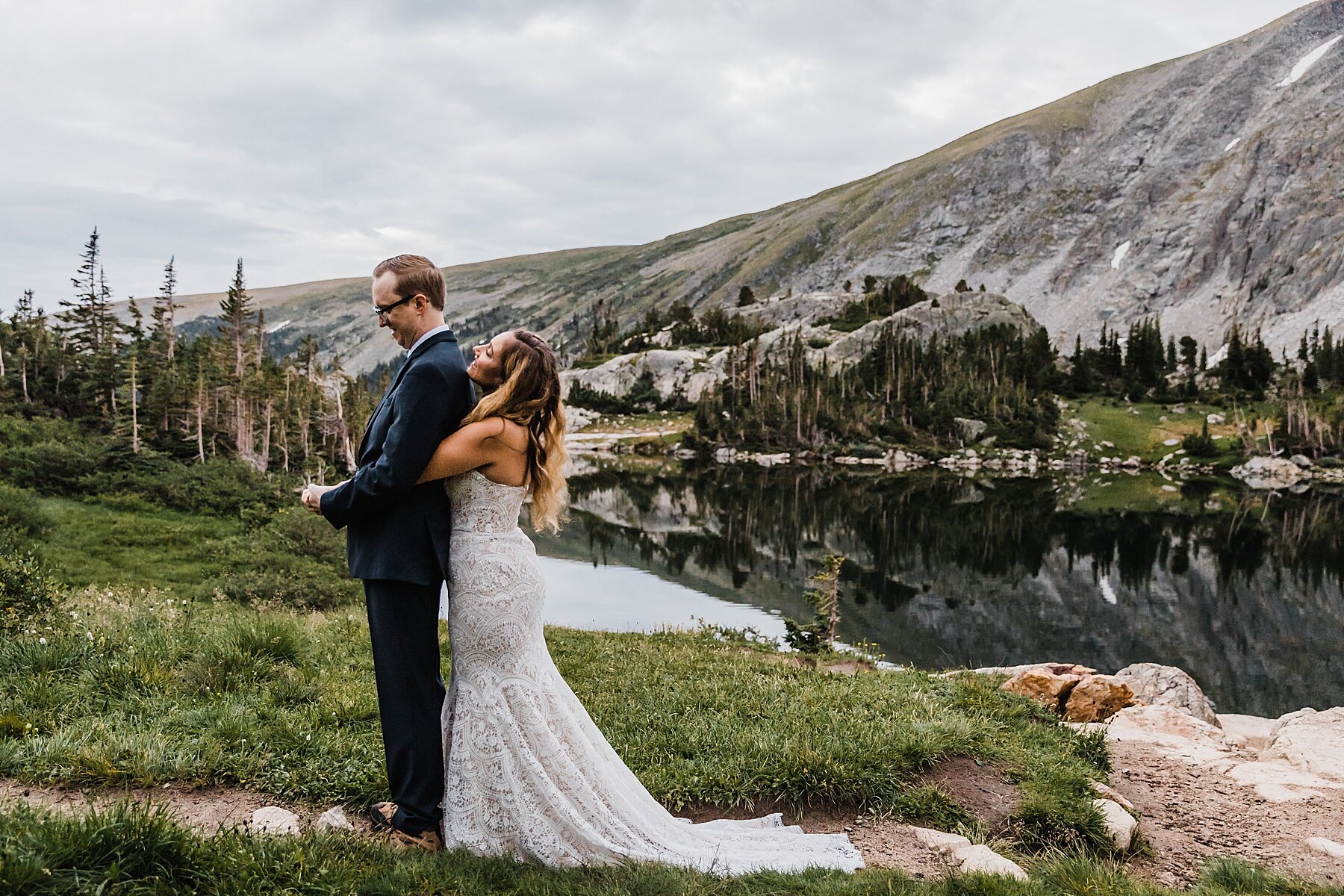 Sunrise Alpine Lake Elopement in the Mountains of Colorado | Vow