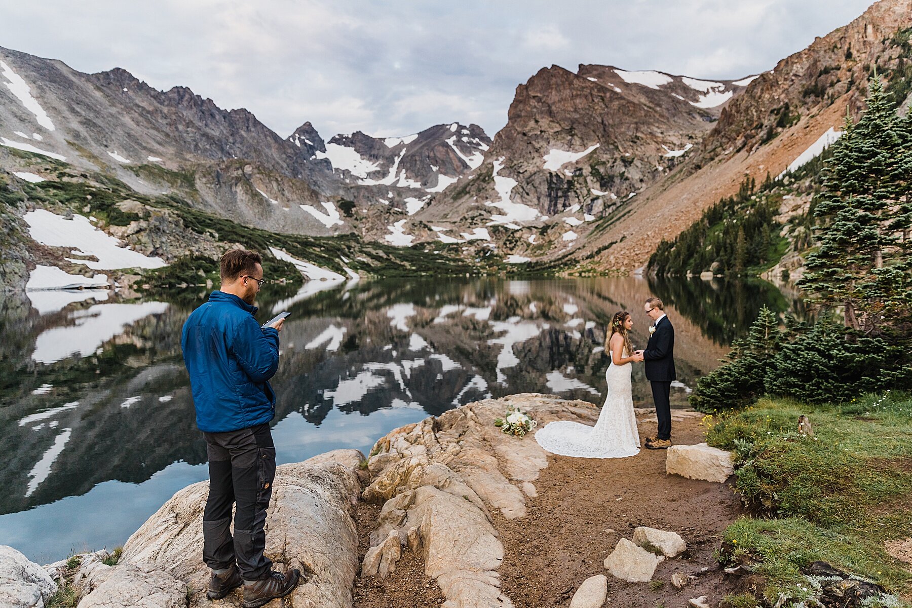 Sunrise Alpine Lake Elopement in the Mountains of Colorado | Vow