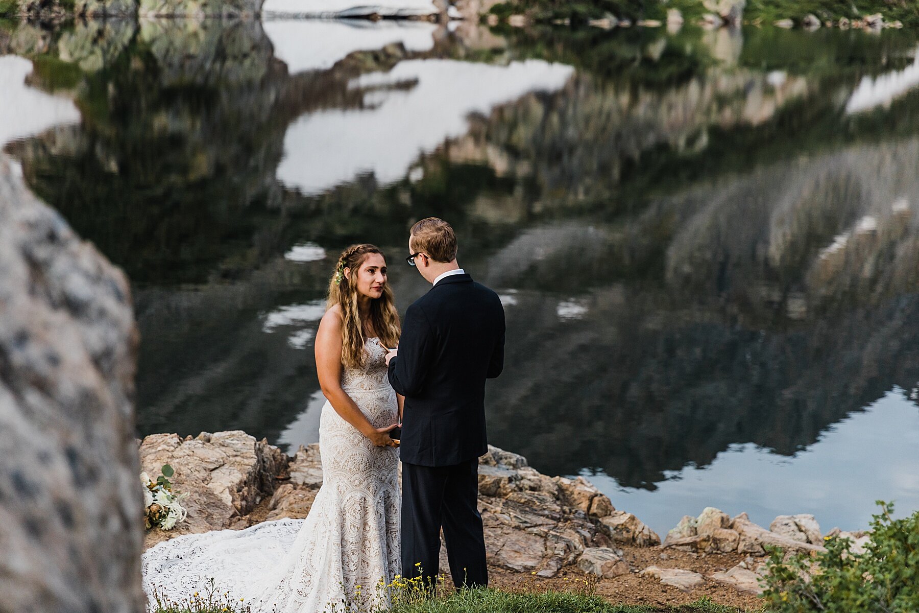 Sunrise Alpine Lake Elopement in the Mountains of Colorado | Vow