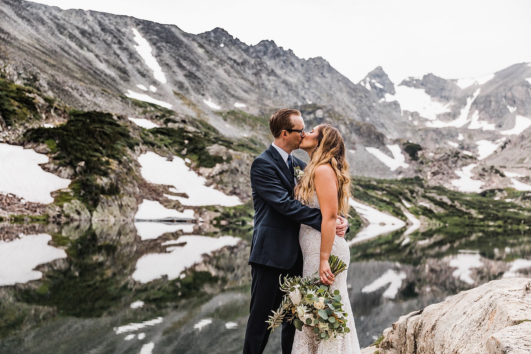 Sunrise Alpine Lake Elopement in the Mountains of Colorado | Vow