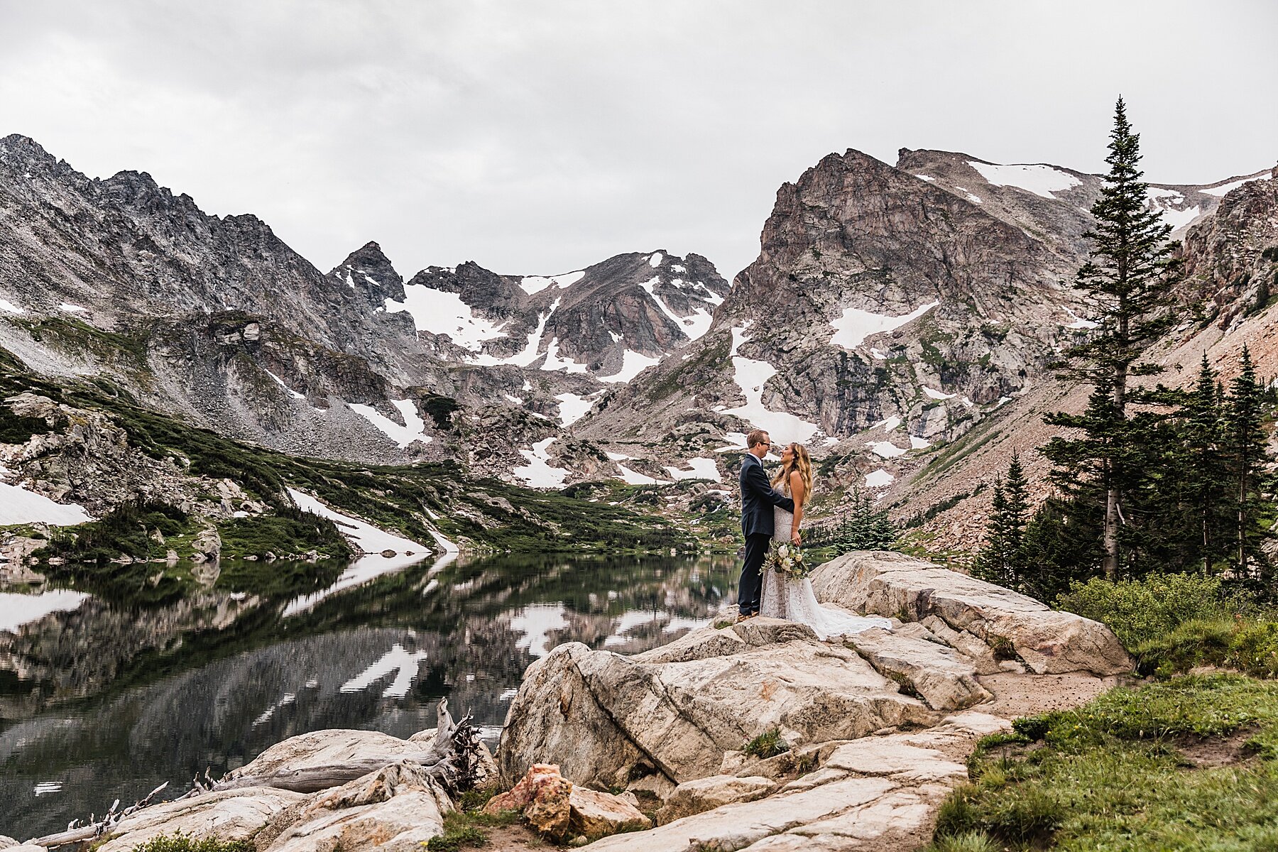 Sunrise Alpine Lake Elopement in the Mountains of Colorado | Vow