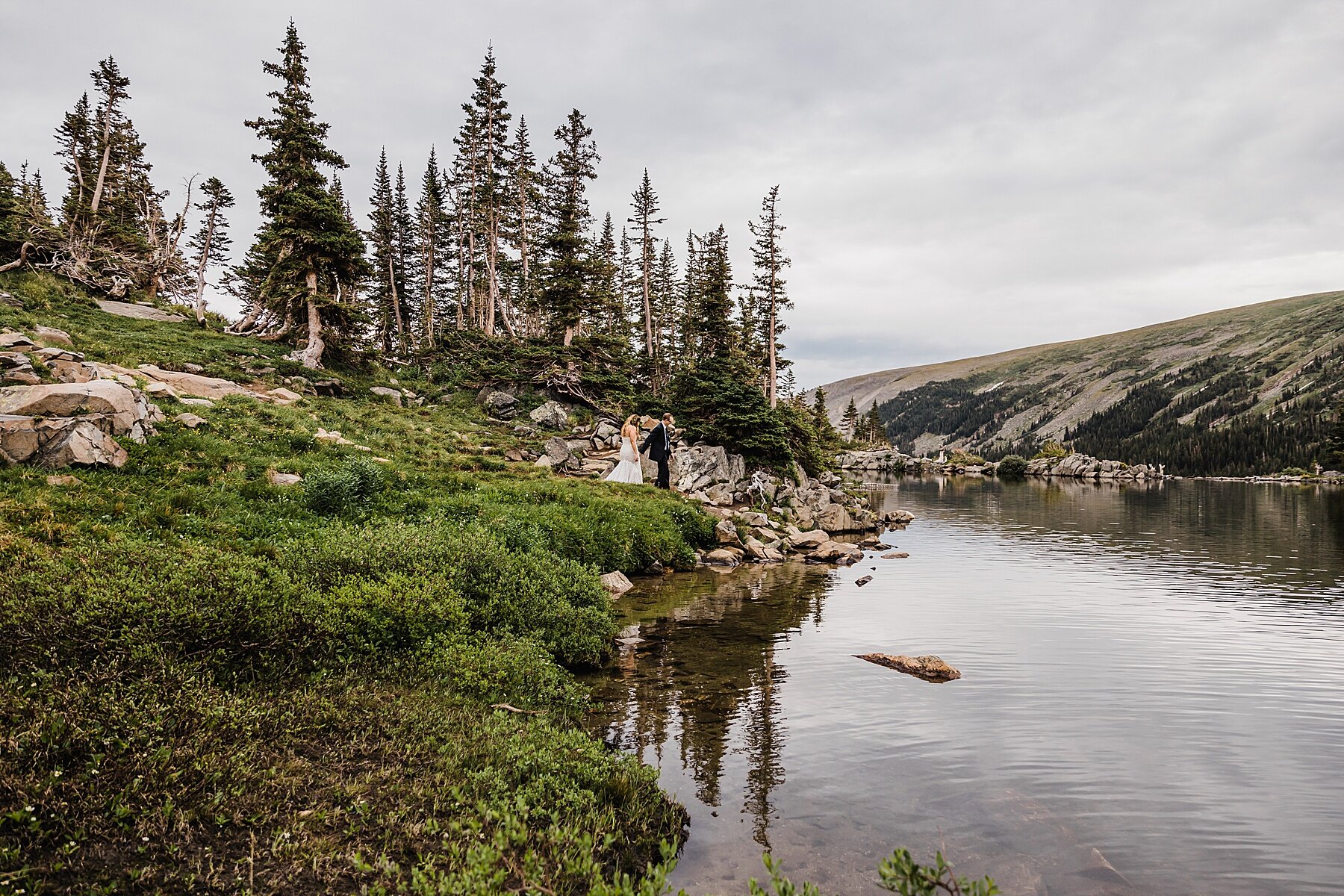 Sunrise Alpine Lake Elopement in the Mountains of Colorado | Vow