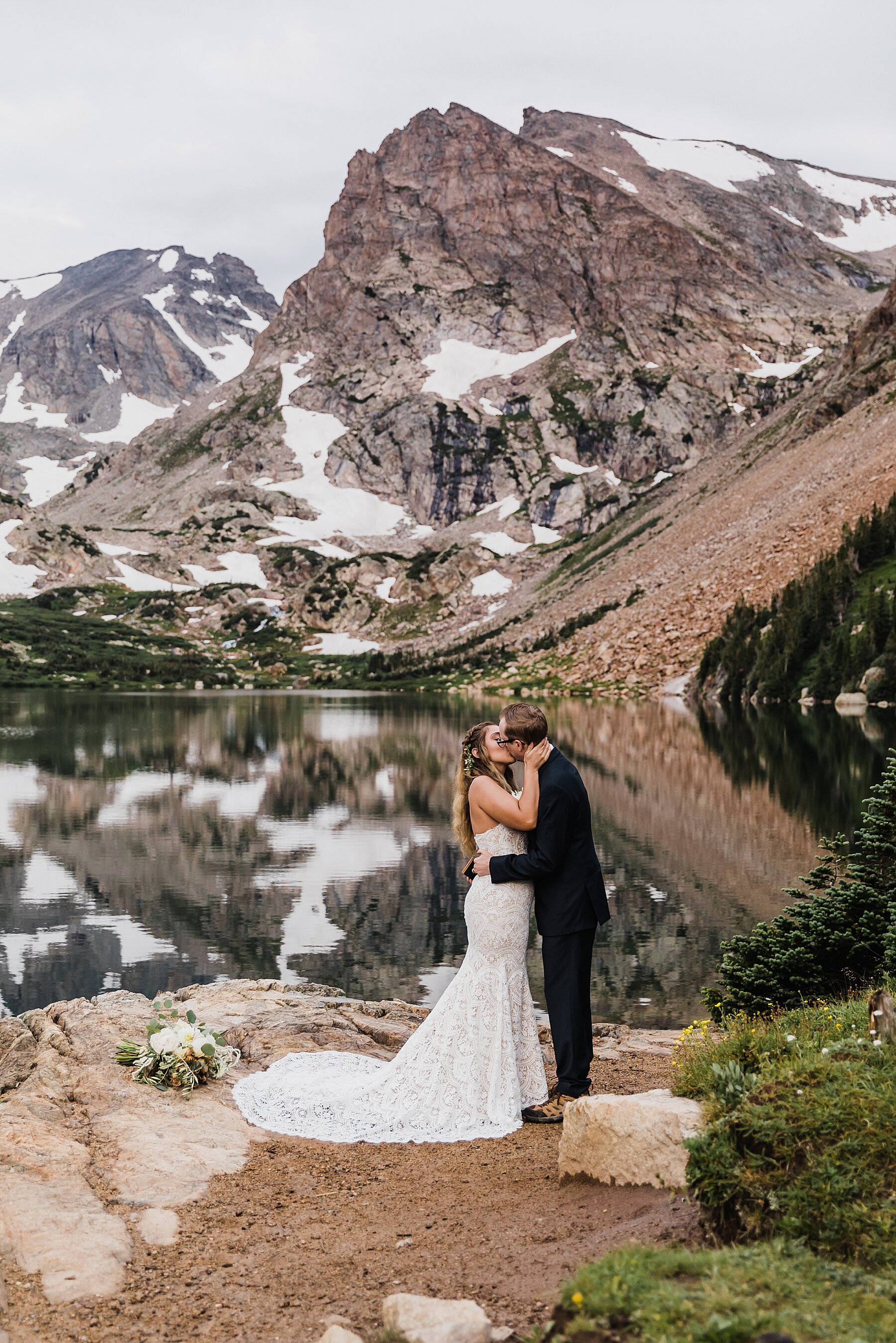 Sunrise Alpine Lake Elopement in the Mountains of Colorado | Vow