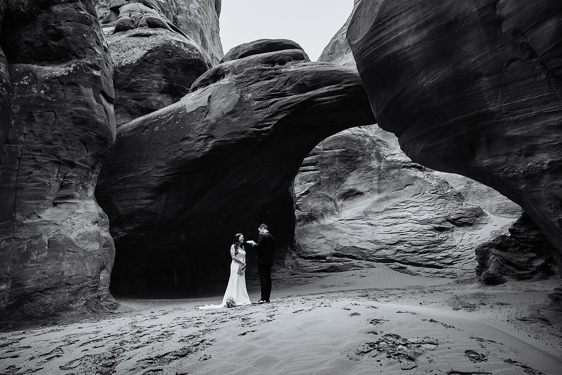 Elopement in Arches National Park | Sand Dune Arch Ceremony | Mo