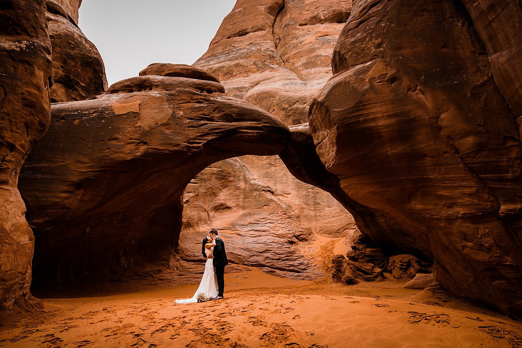 Elopement in Arches National Park | Sand Dune Arch Ceremony | Mo