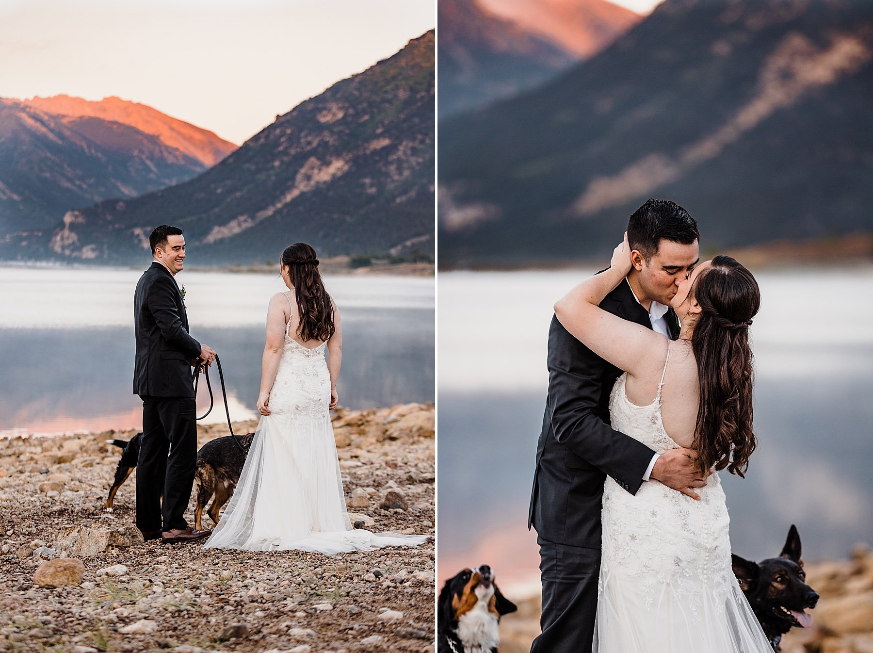 Dog-Friendly Sunrise Elopement at an Alpine Lake in Colorado