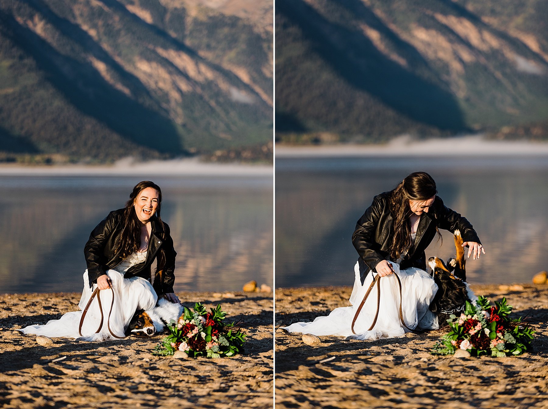 Dog-Friendly Sunrise Elopement at an Alpine Lake in Colorado