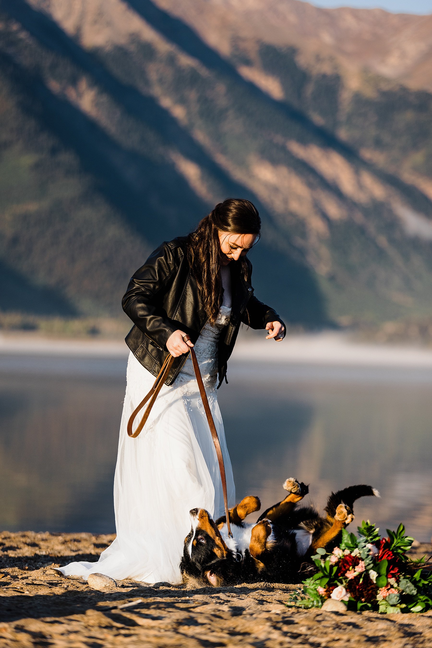 Dog-Friendly Sunrise Elopement at an Alpine Lake in Colorado