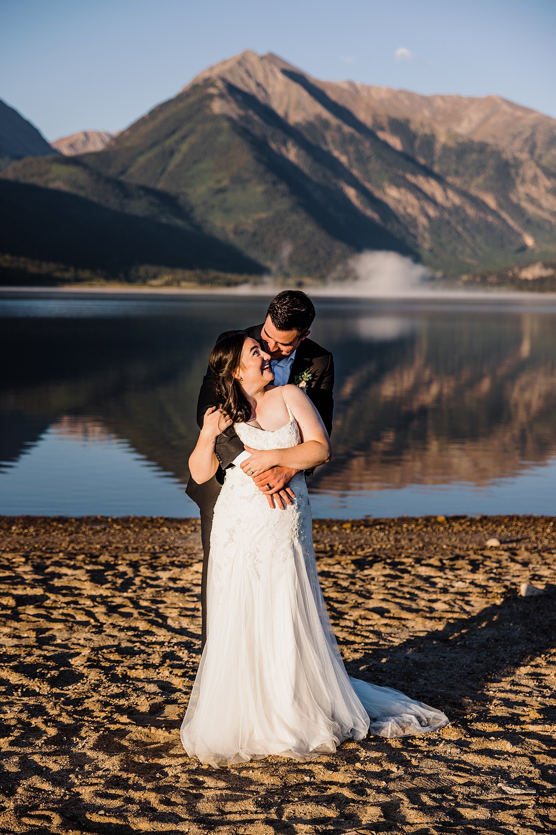 Dog-Friendly Sunrise Elopement at an Alpine Lake in Colorado