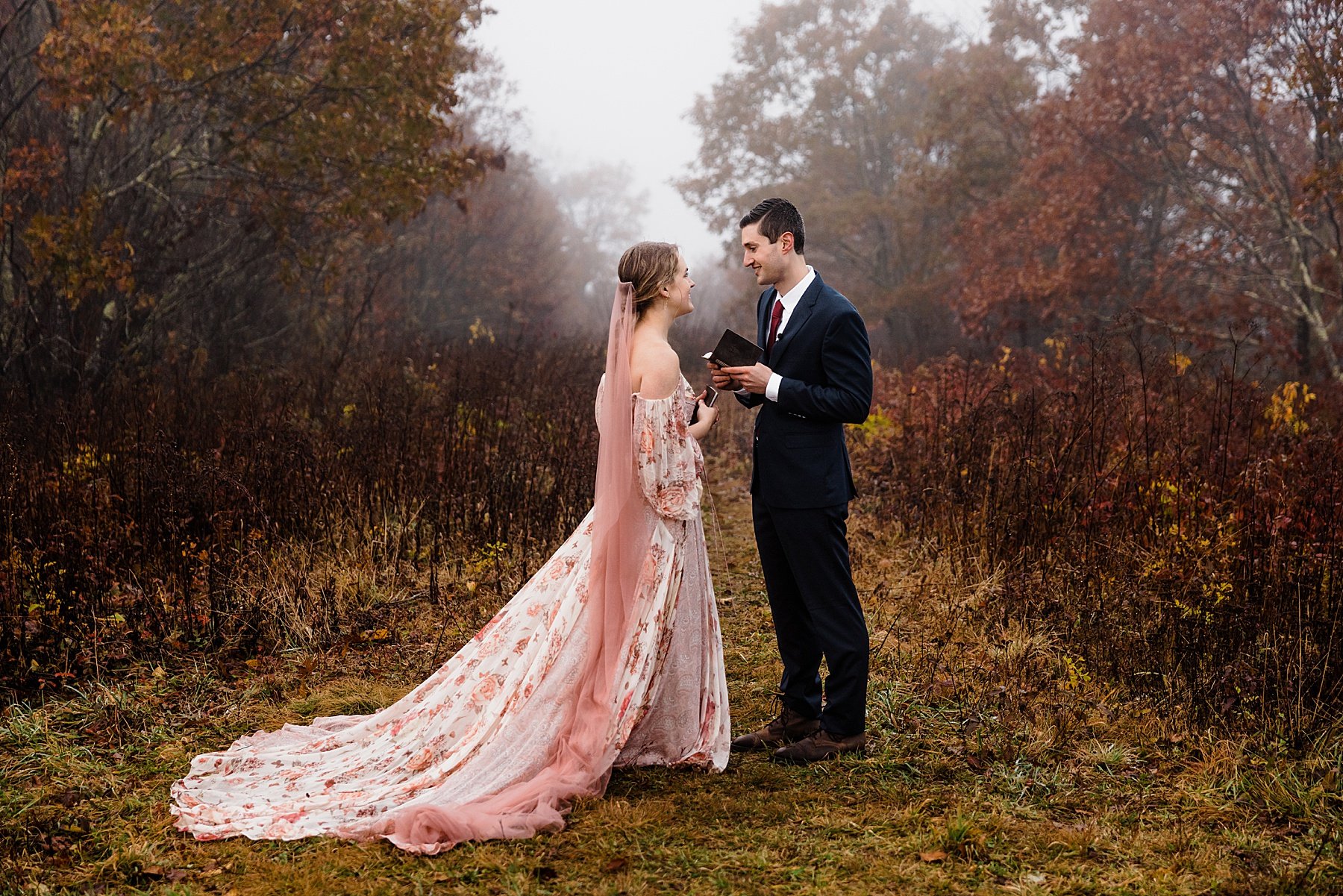 Fall Elopement in the Blue Ridge Mountains of North Carolina