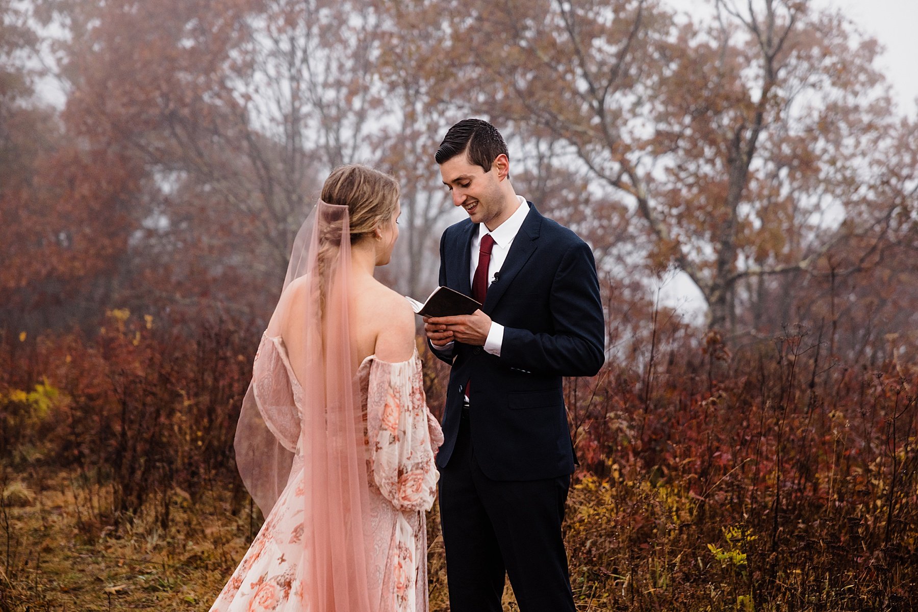 Fall Elopement in the Blue Ridge Mountains of North Carolina