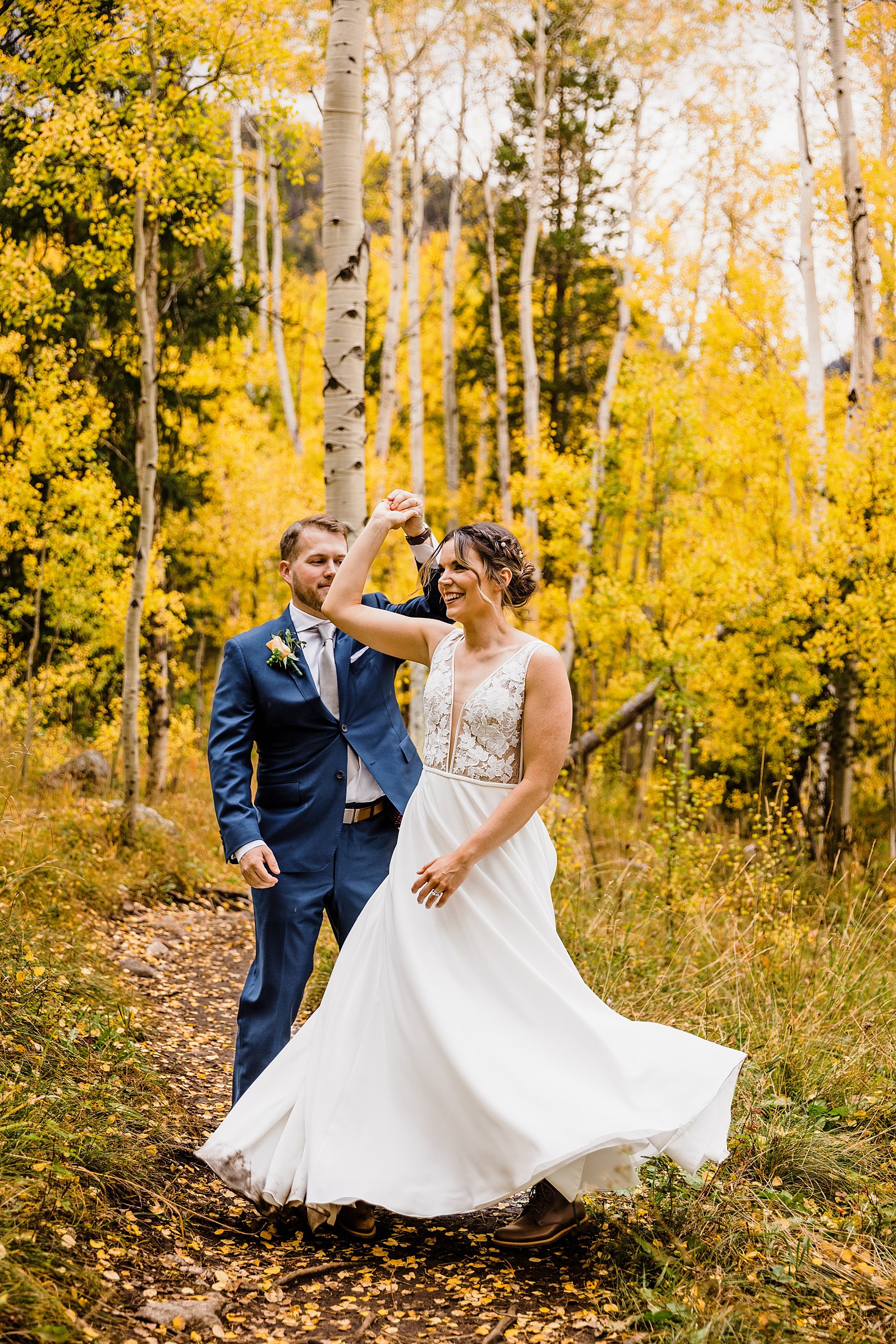 Fall Elopement at Sapphire Point Overlook in Breckenridge, Colorado