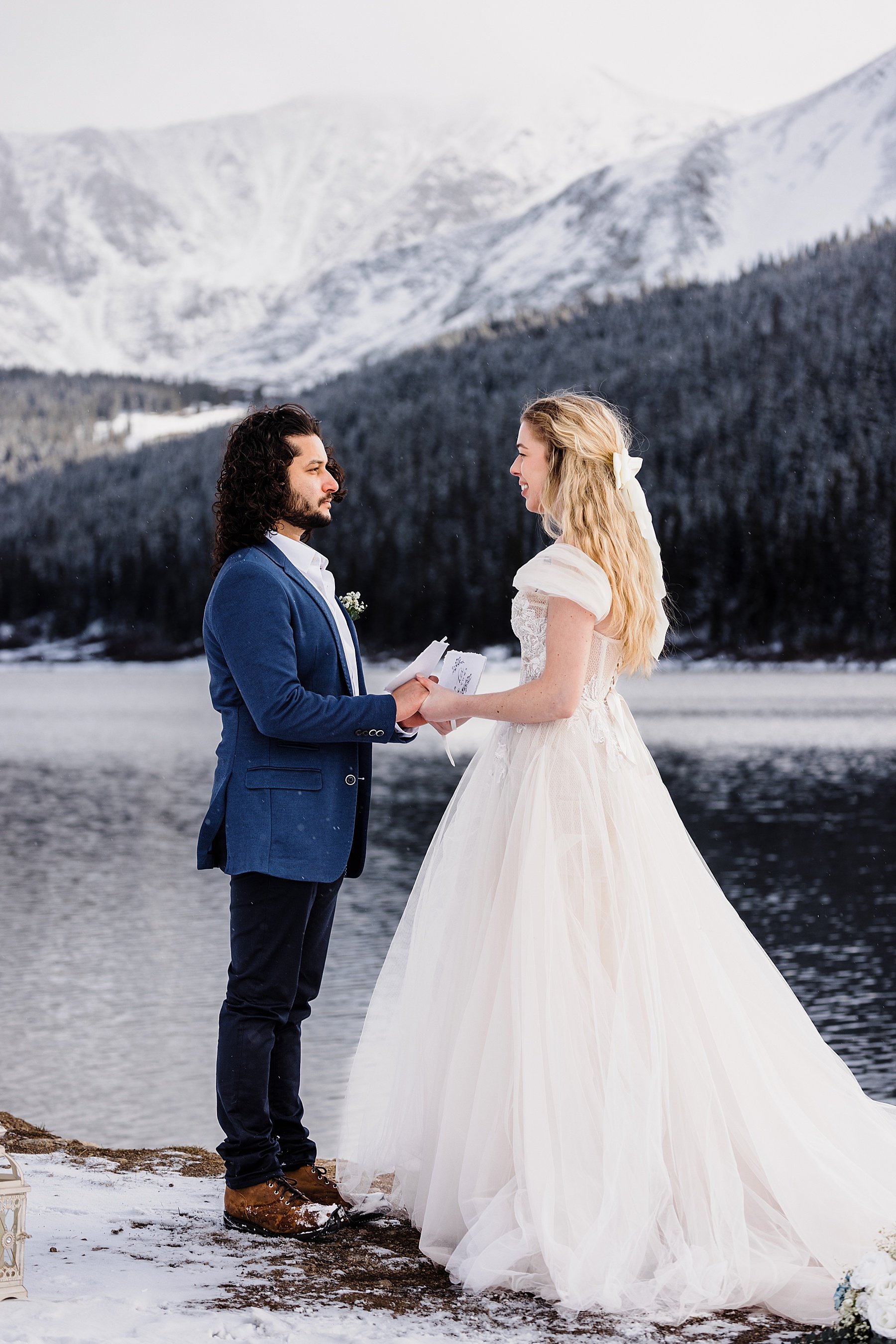 Snowy Winter Elopement in Breckenridge Colorado