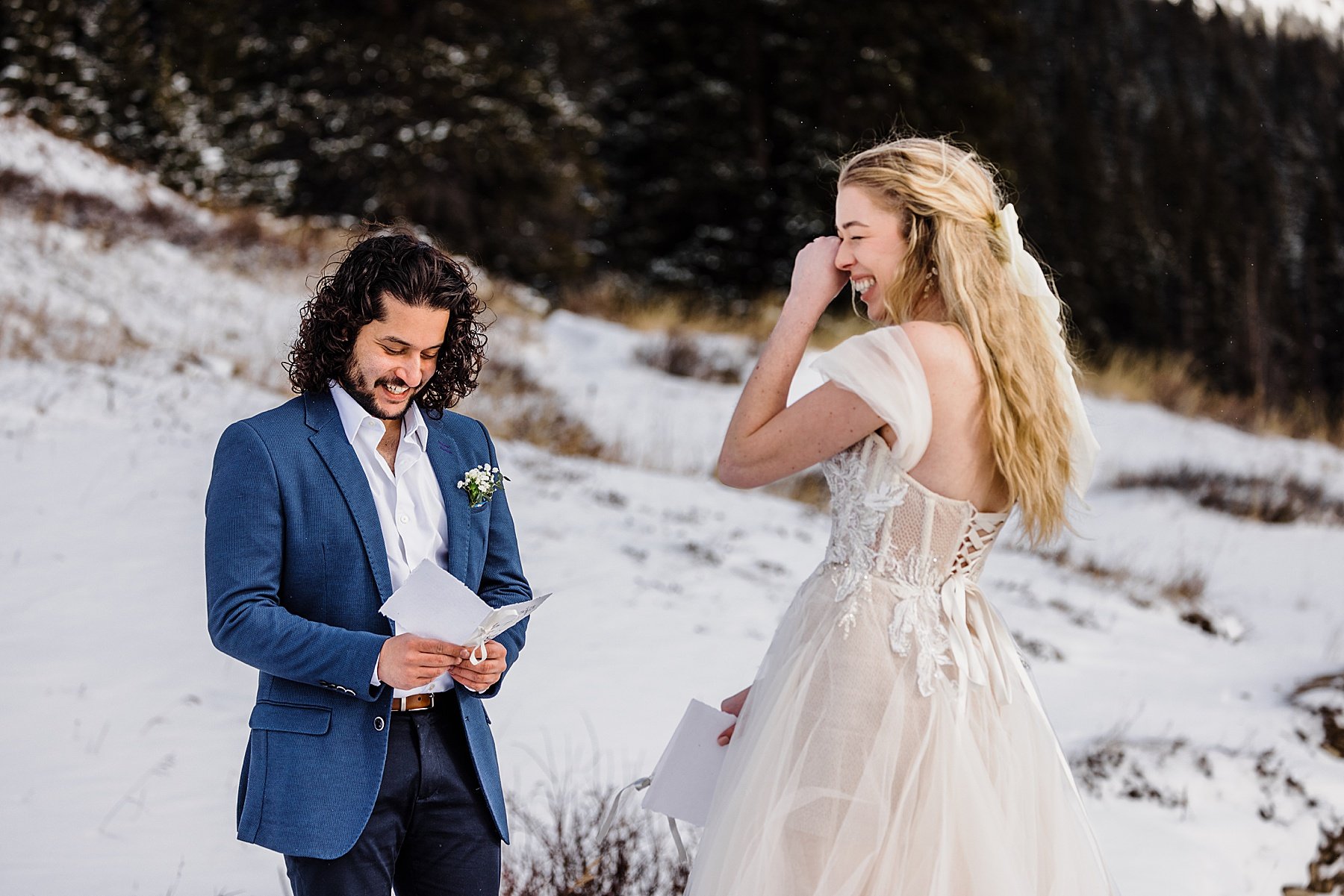 Snowy Winter Elopement in Breckenridge Colorado