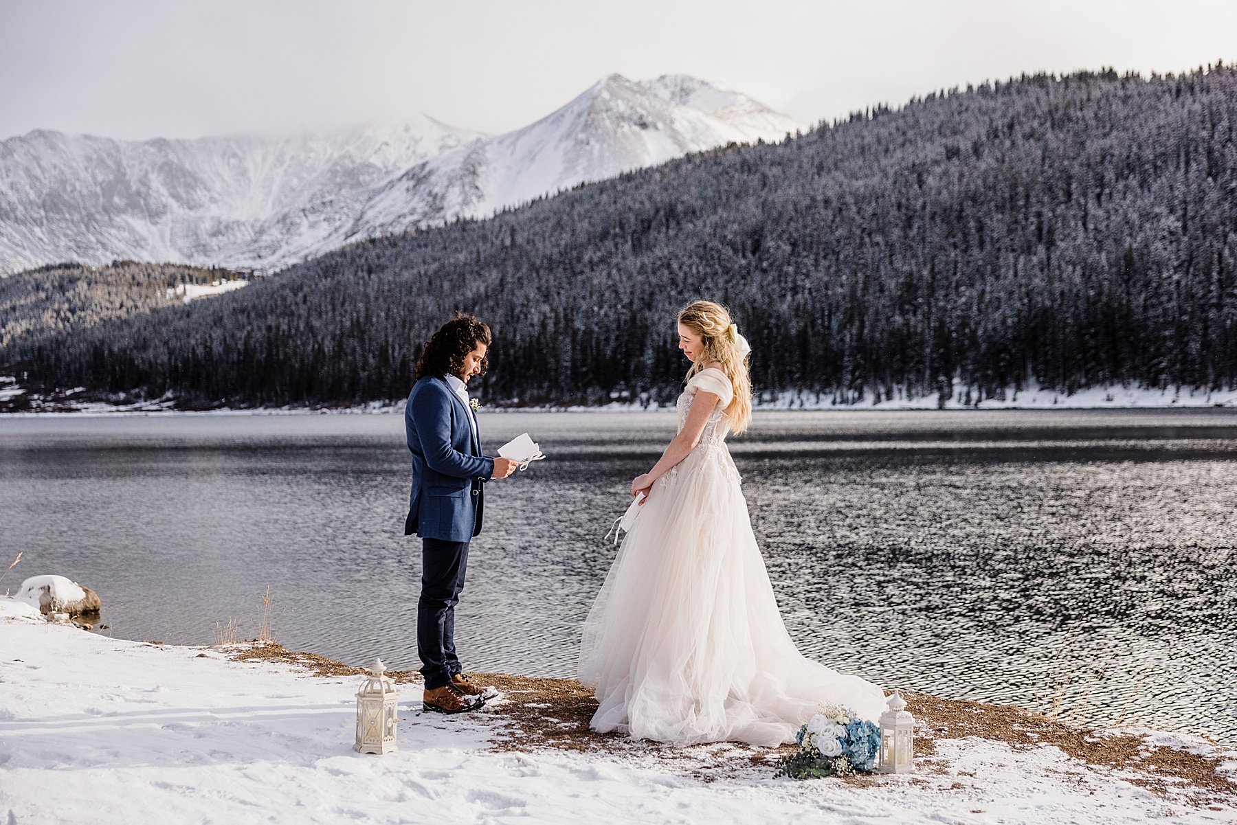 Snowy Winter Elopement in Breckenridge Colorado