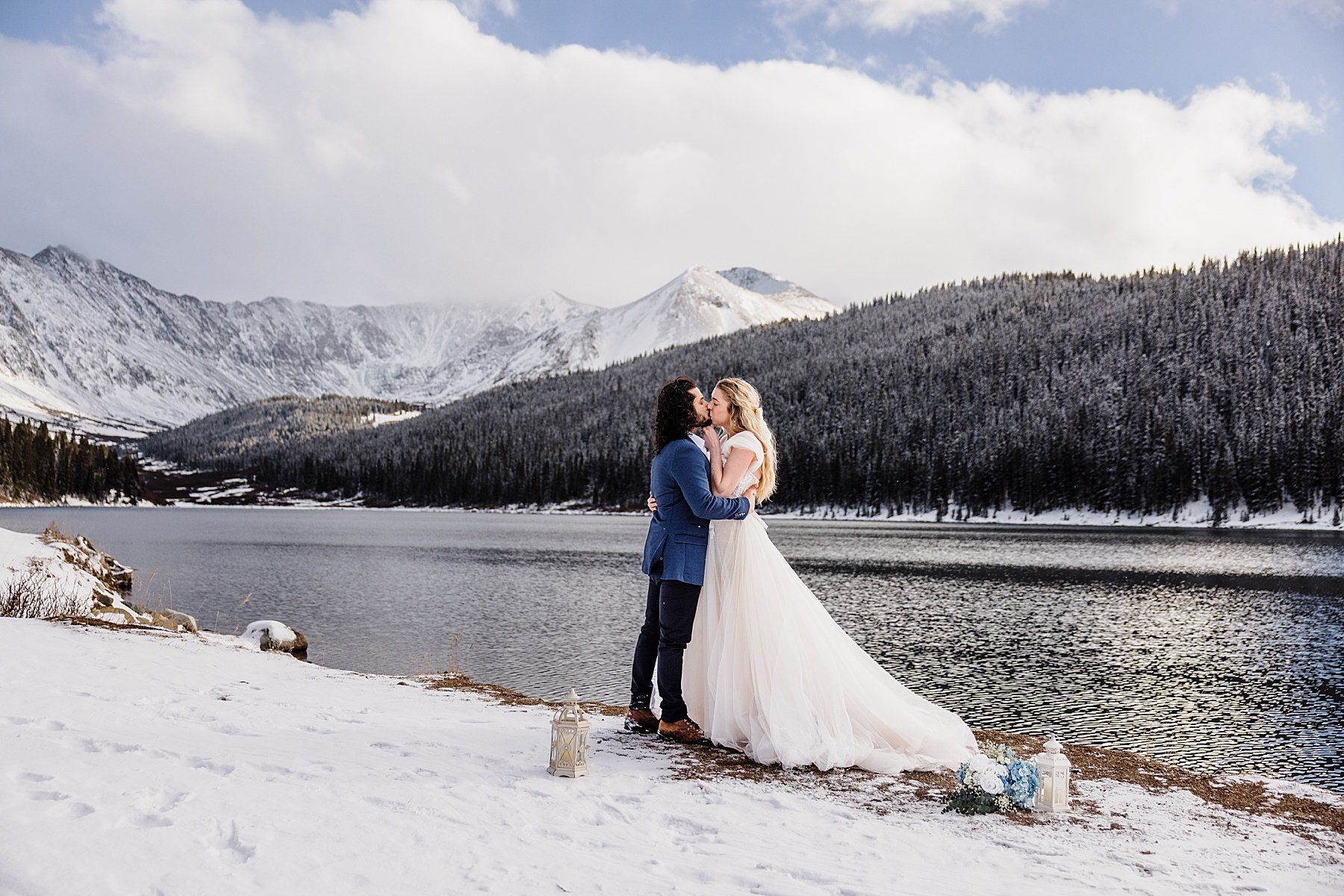 Snowy Winter Elopement in Breckenridge Colorado