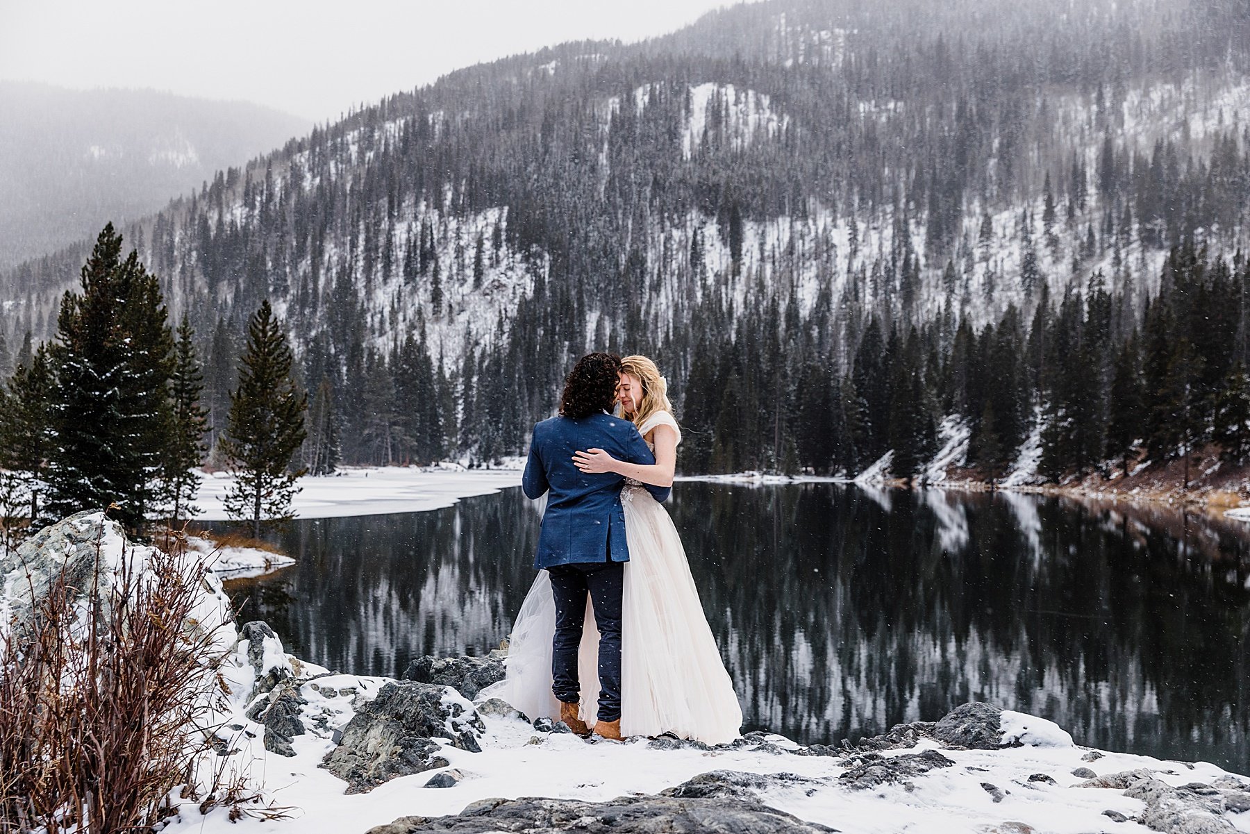 Snowy Winter Elopement in Breckenridge Colorado