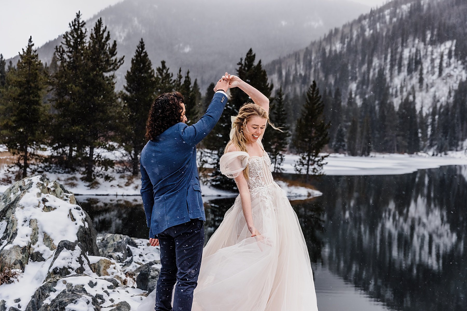 Snowy Winter Elopement in Breckenridge Colorado