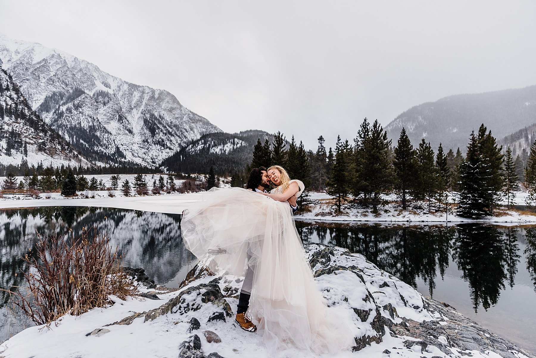 Snowy Winter Elopement in Breckenridge Colorado