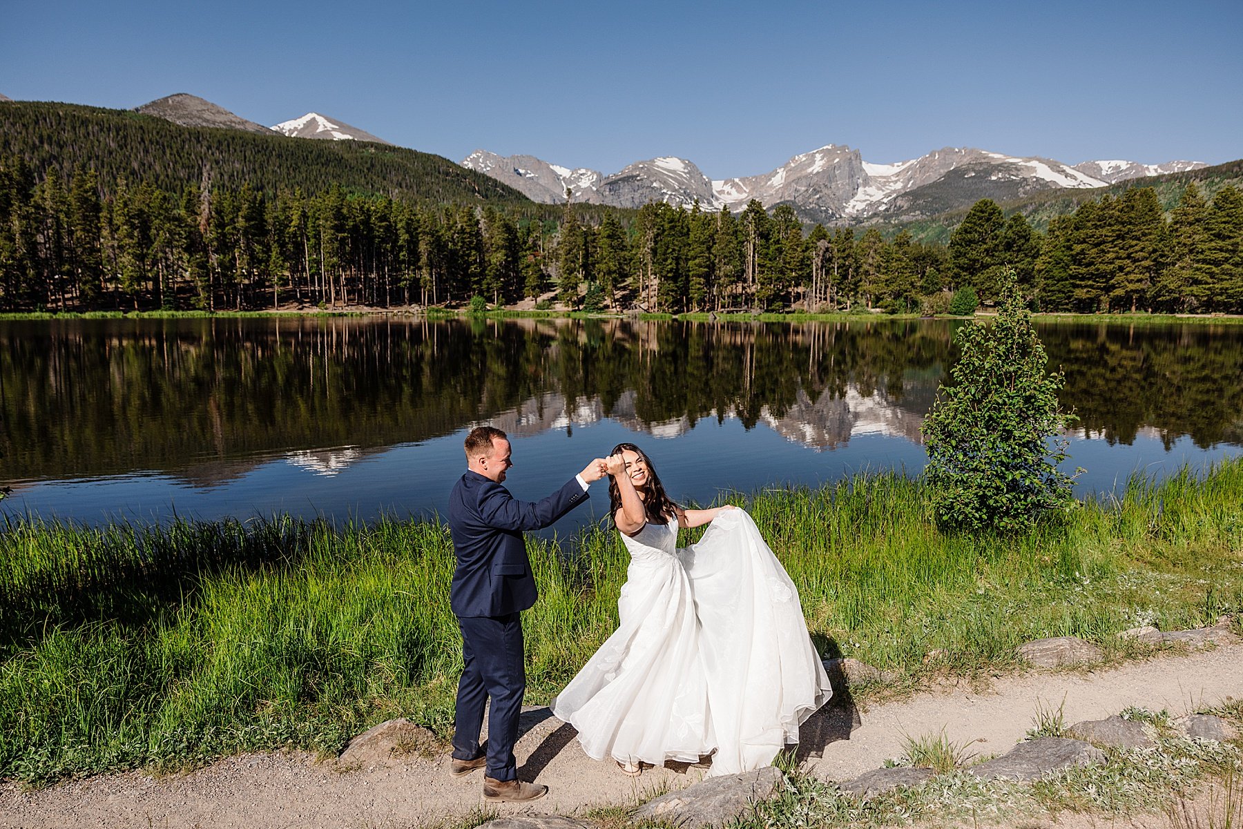 Rocky Mountain National Park Elopement at Sprague Lake in Colora