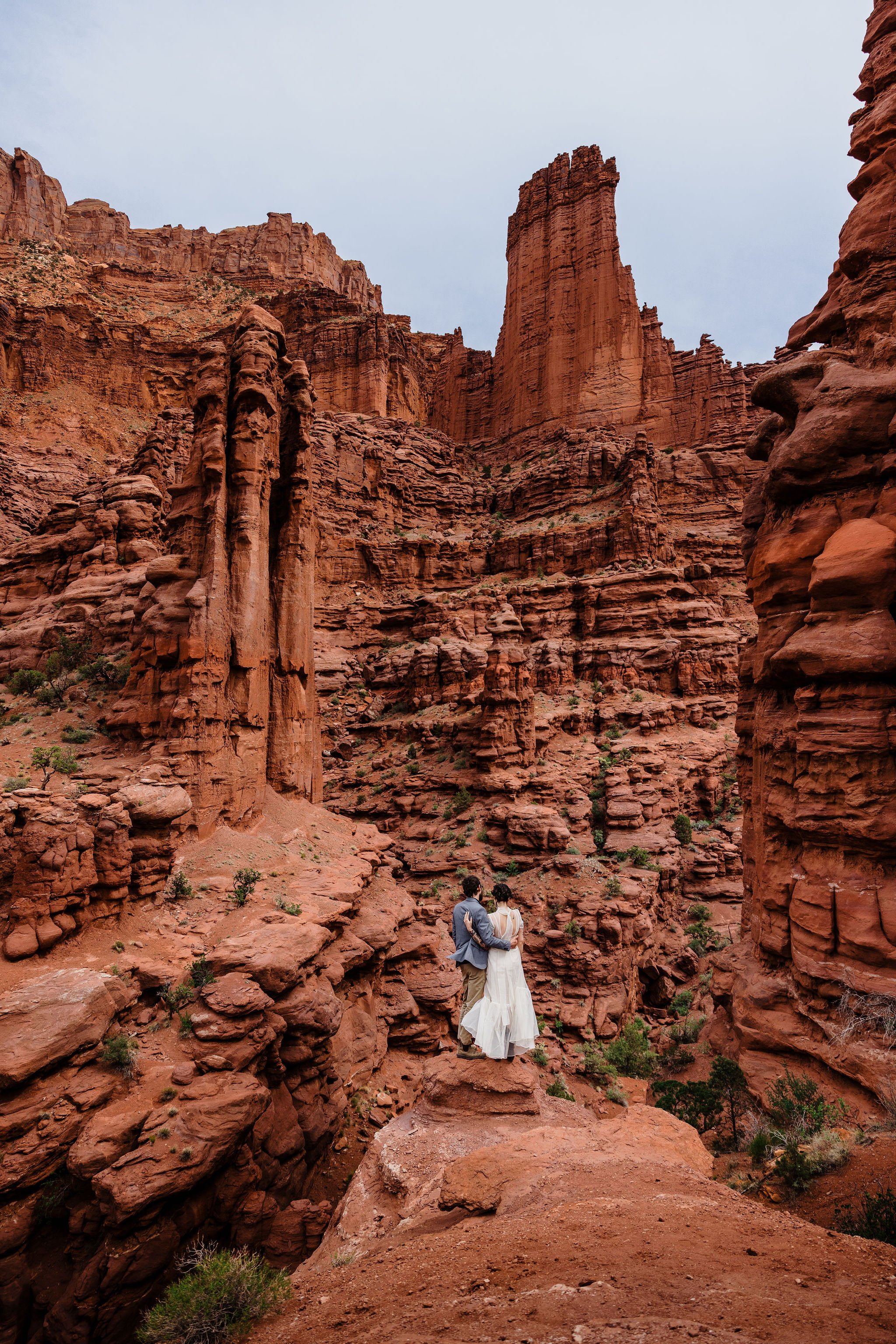 Moab elopement surrounded by red rocks