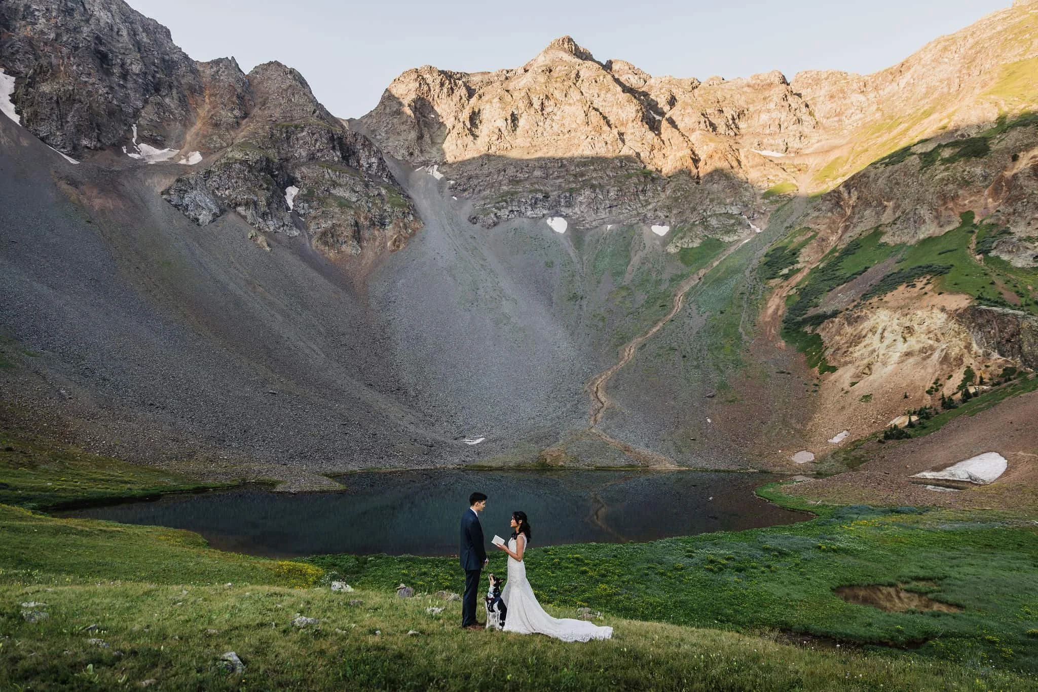 Summer elopement at an alpine lake