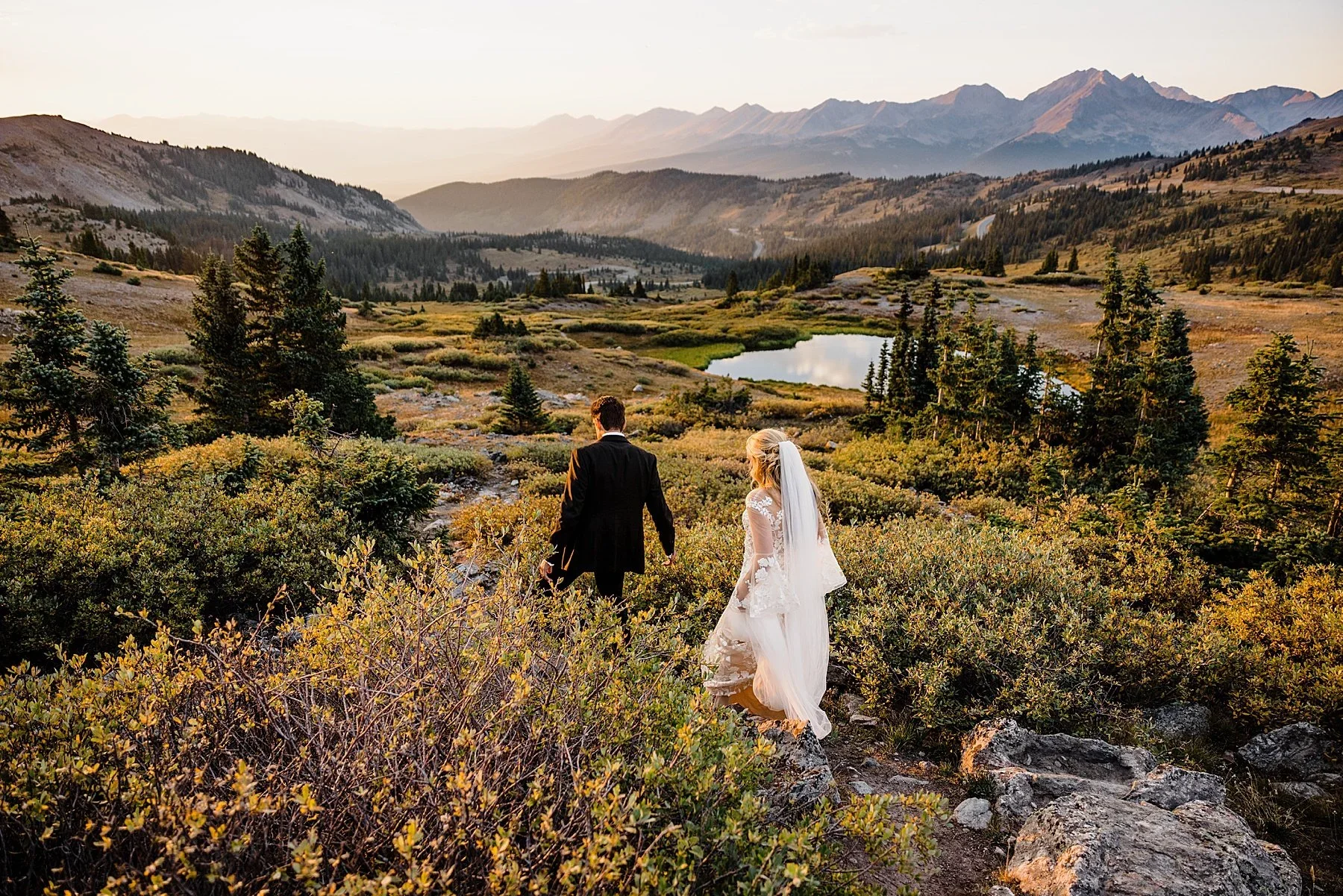 Sunset elopement in Colorado