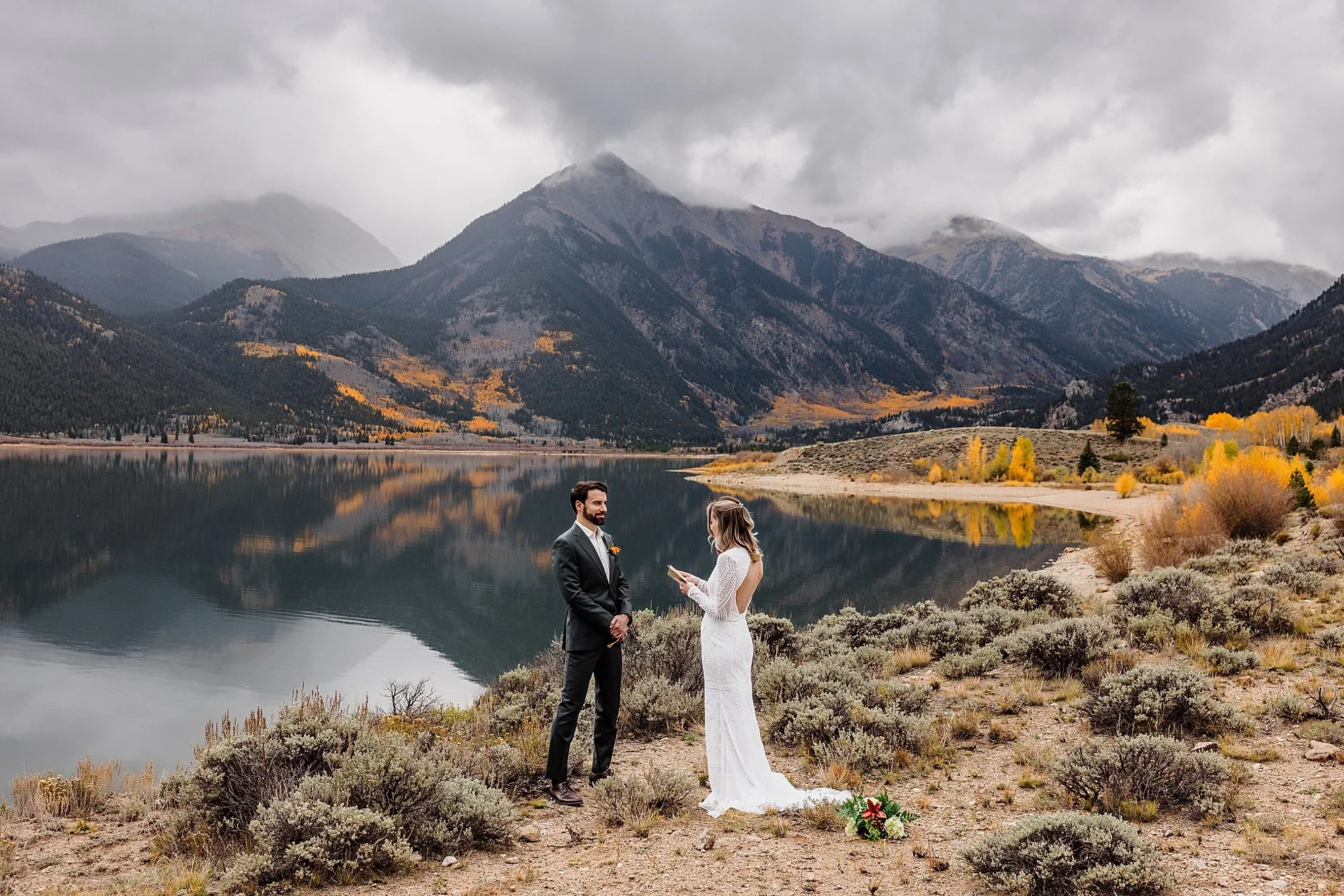 Fall color lake elopement