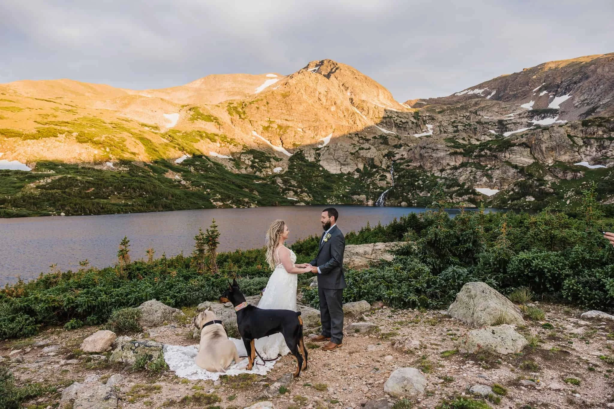 Off Road elopement in Breckenridge at an alpine lake