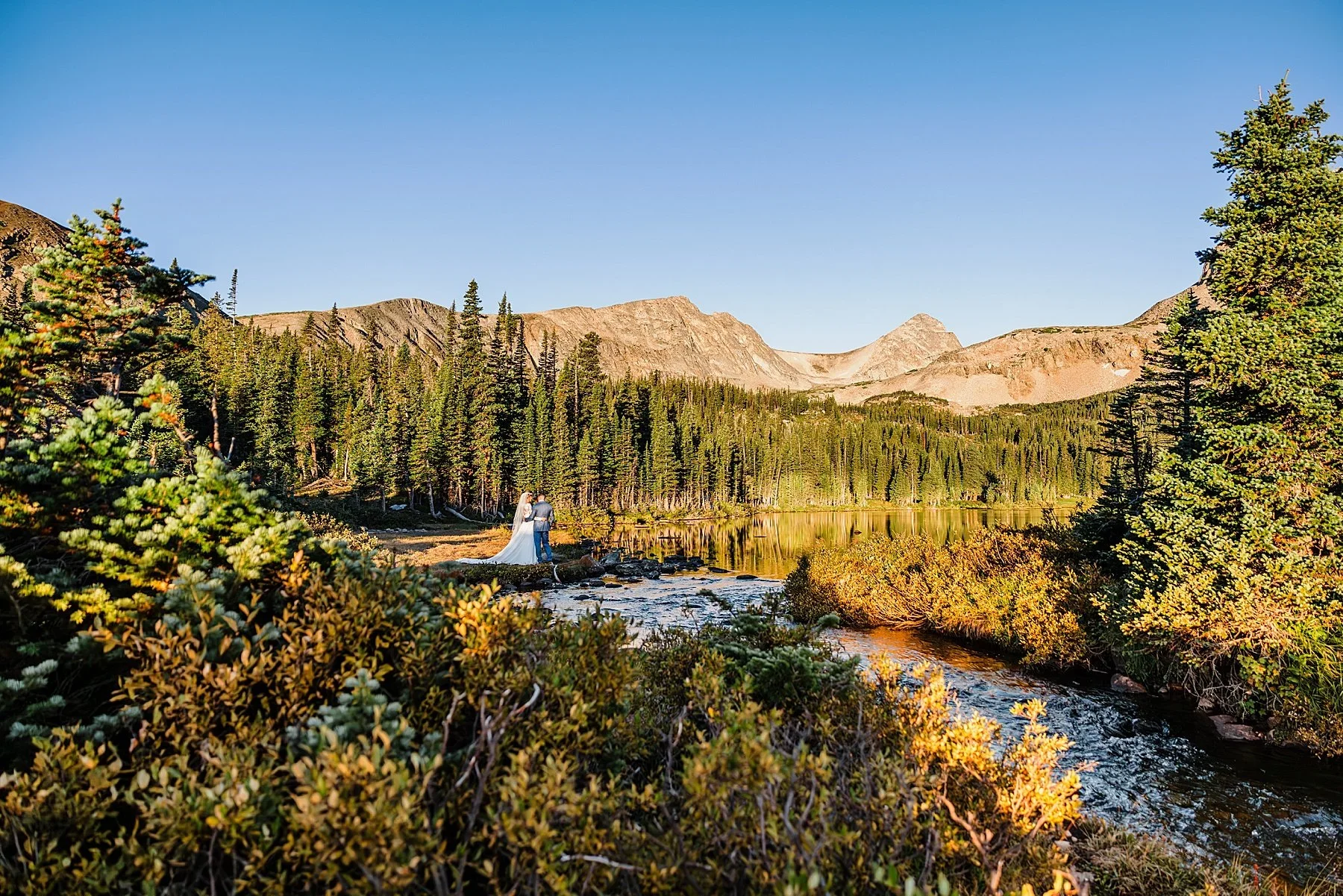 Alpine lake and mountain elopement