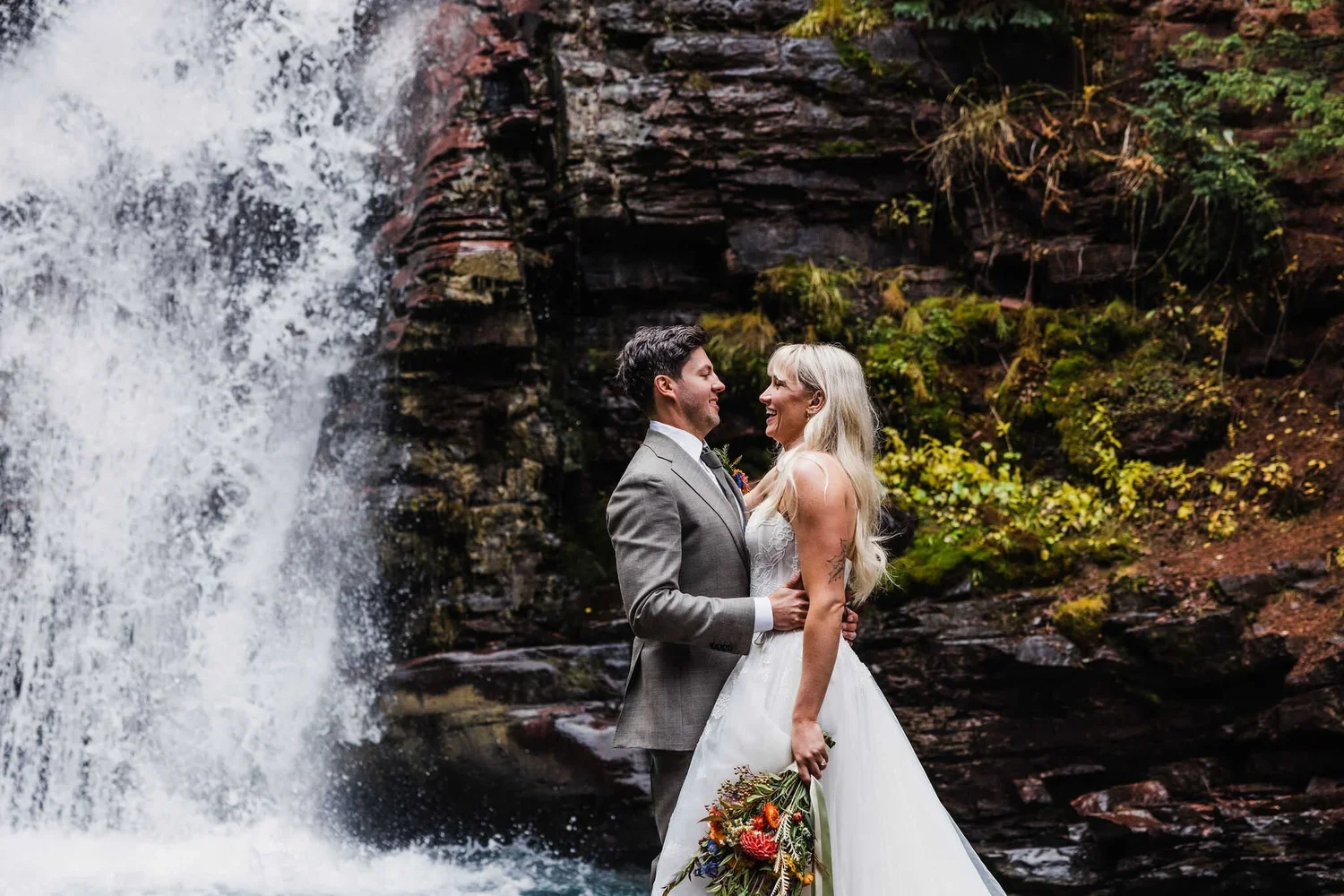 Colorado waterfall elopement - close up photo