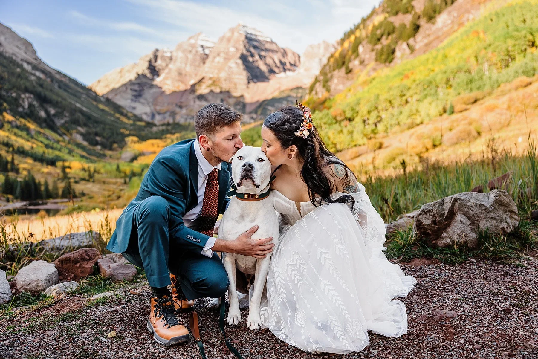 Dog friendly elopement at Maroon Bells
