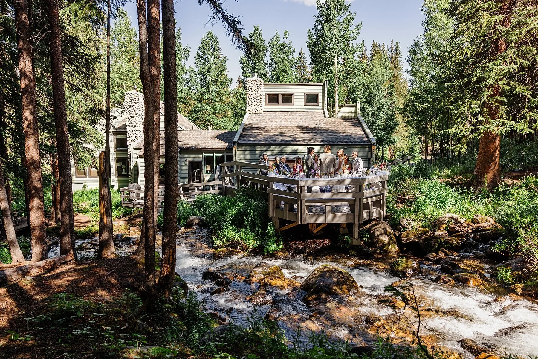Elopement ceremony in a backyard