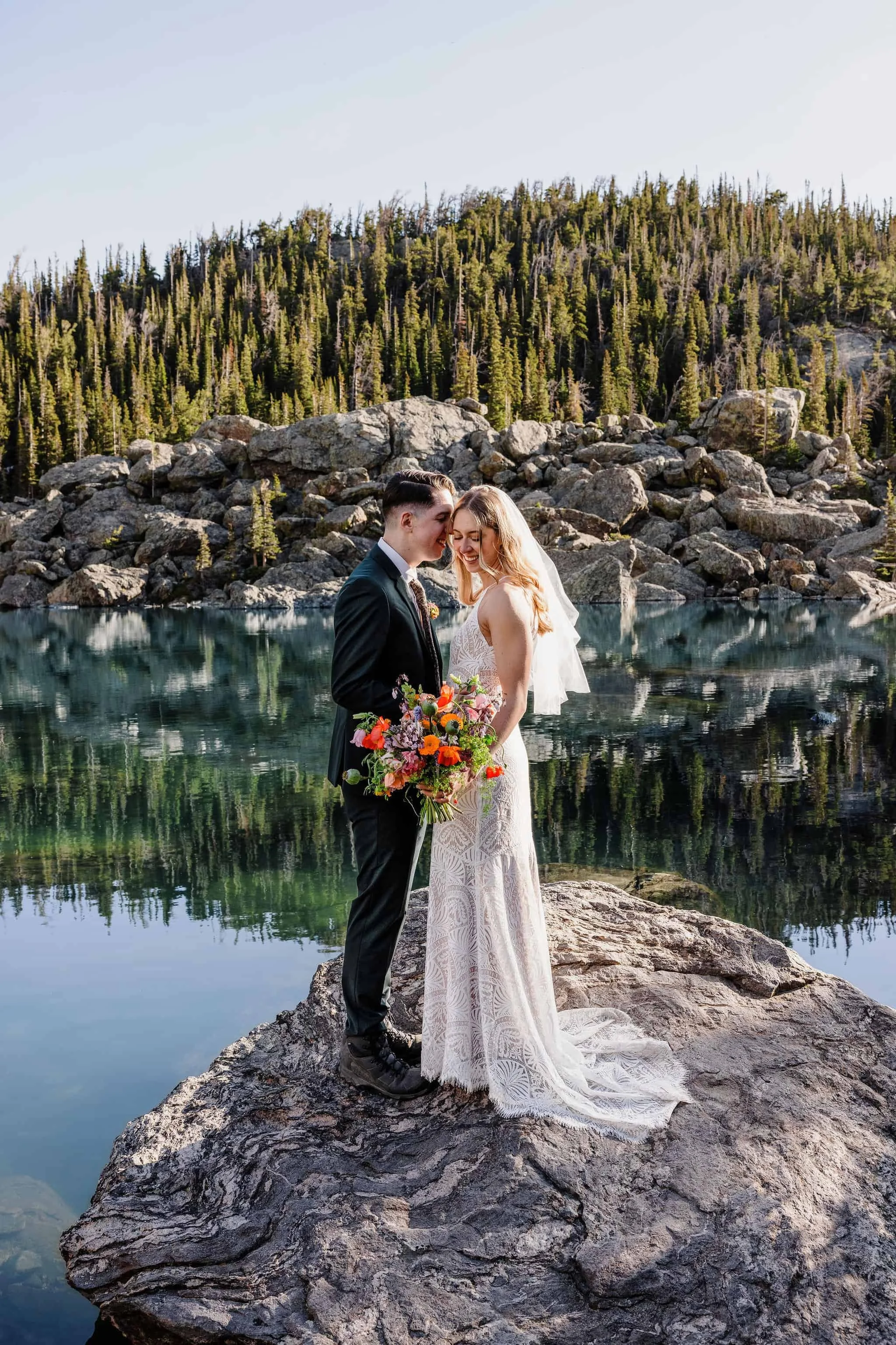 Elopement at an alpine lake in RMNP