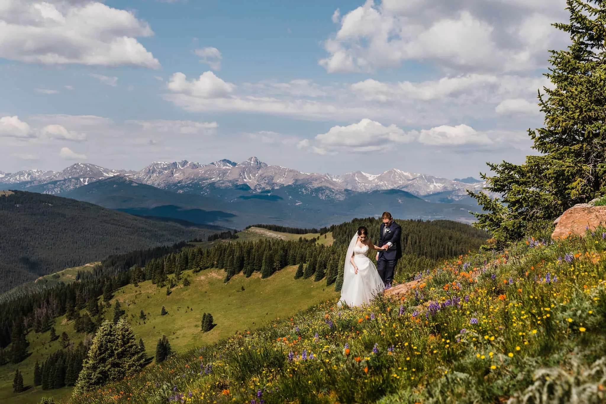Colorado wildflower hiking elopement