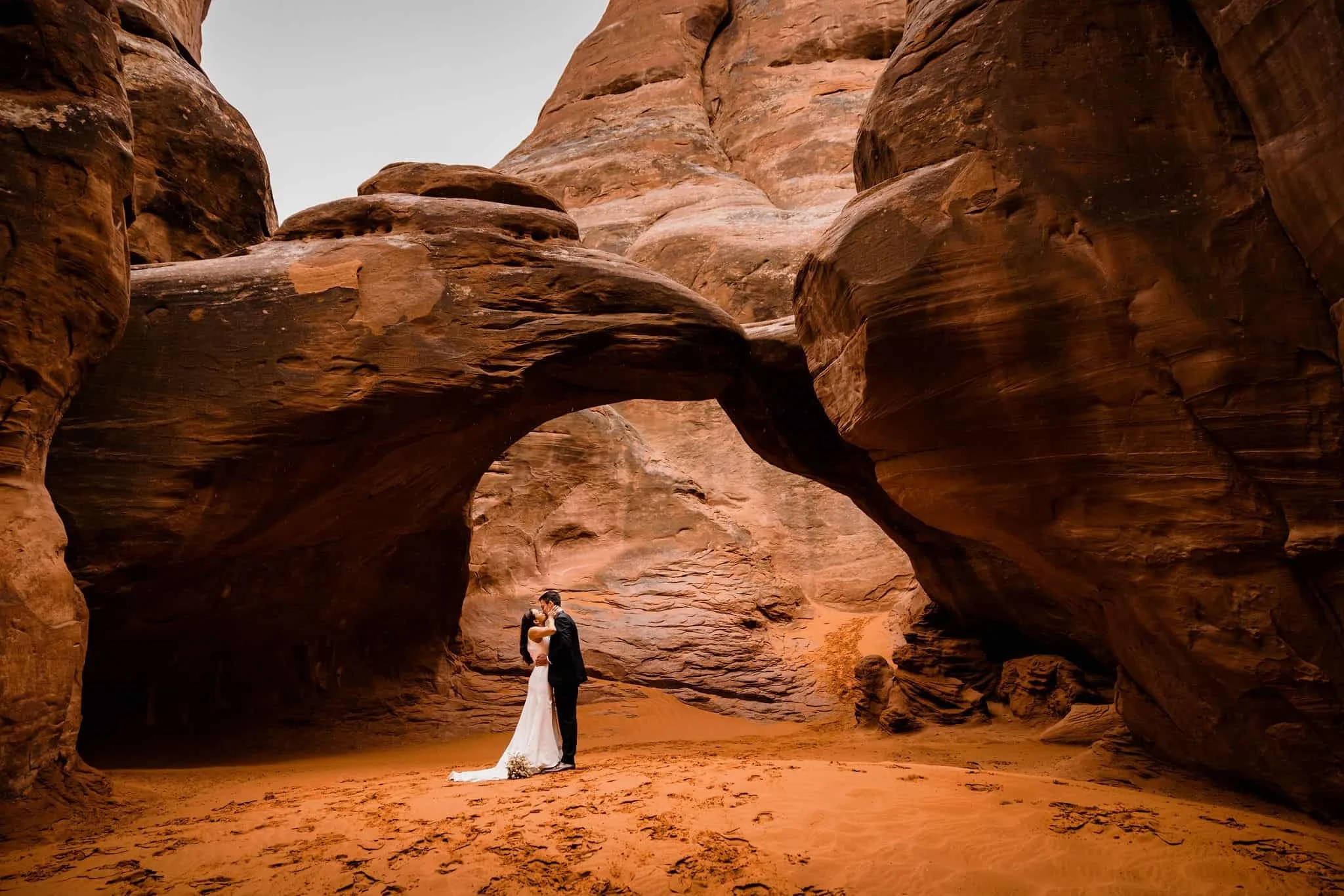 Sand Dune Arch Elopement Ceremony in Moab