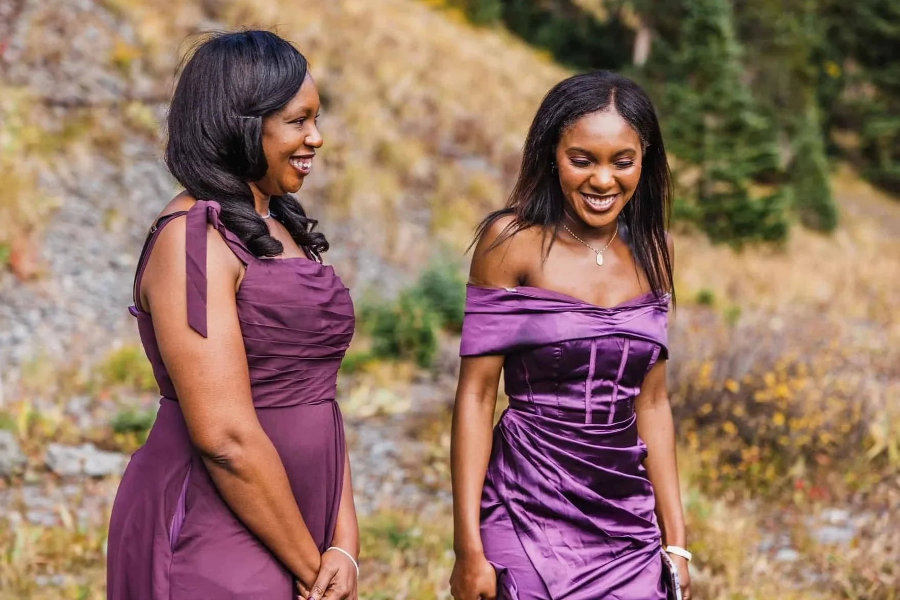 Family laughs during an elopement ceremony