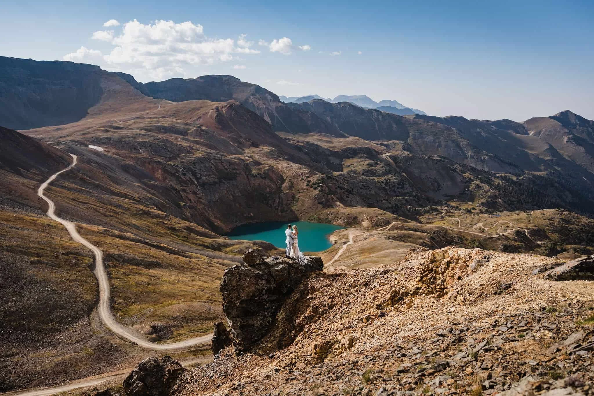 Mountaintop alpine lake elopement