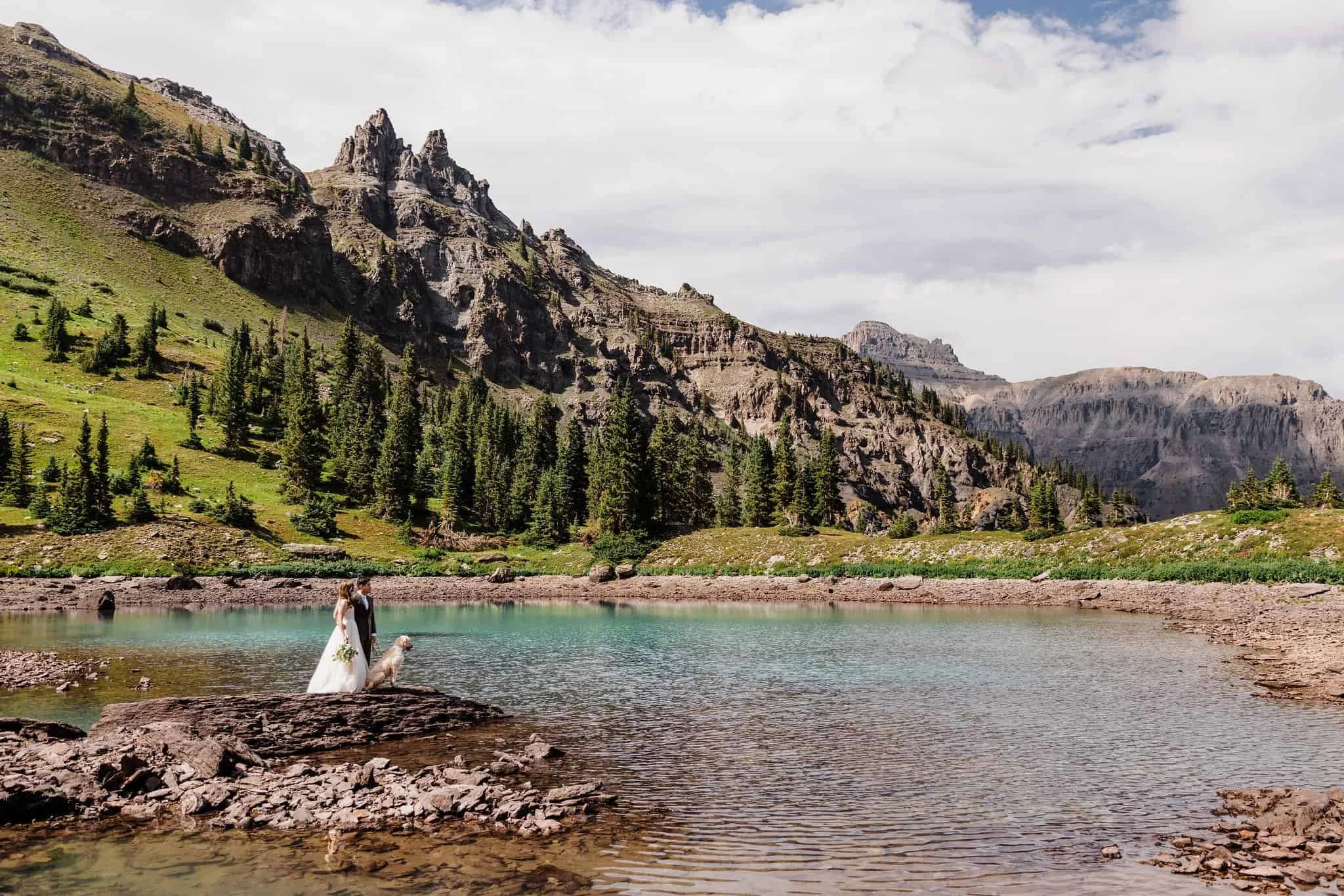 Summer alpine lake elopement in Ouray