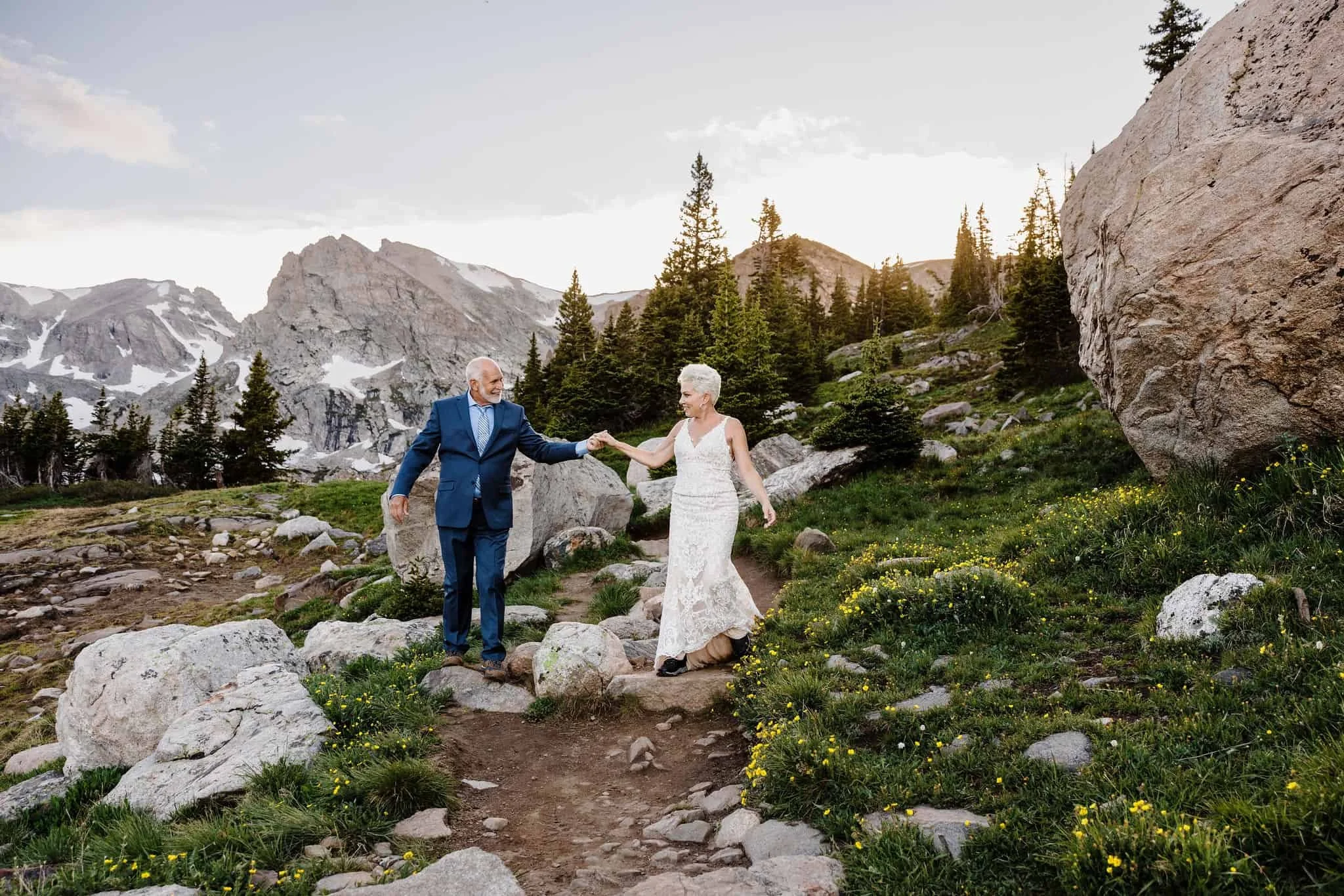 Hiking elopement in July