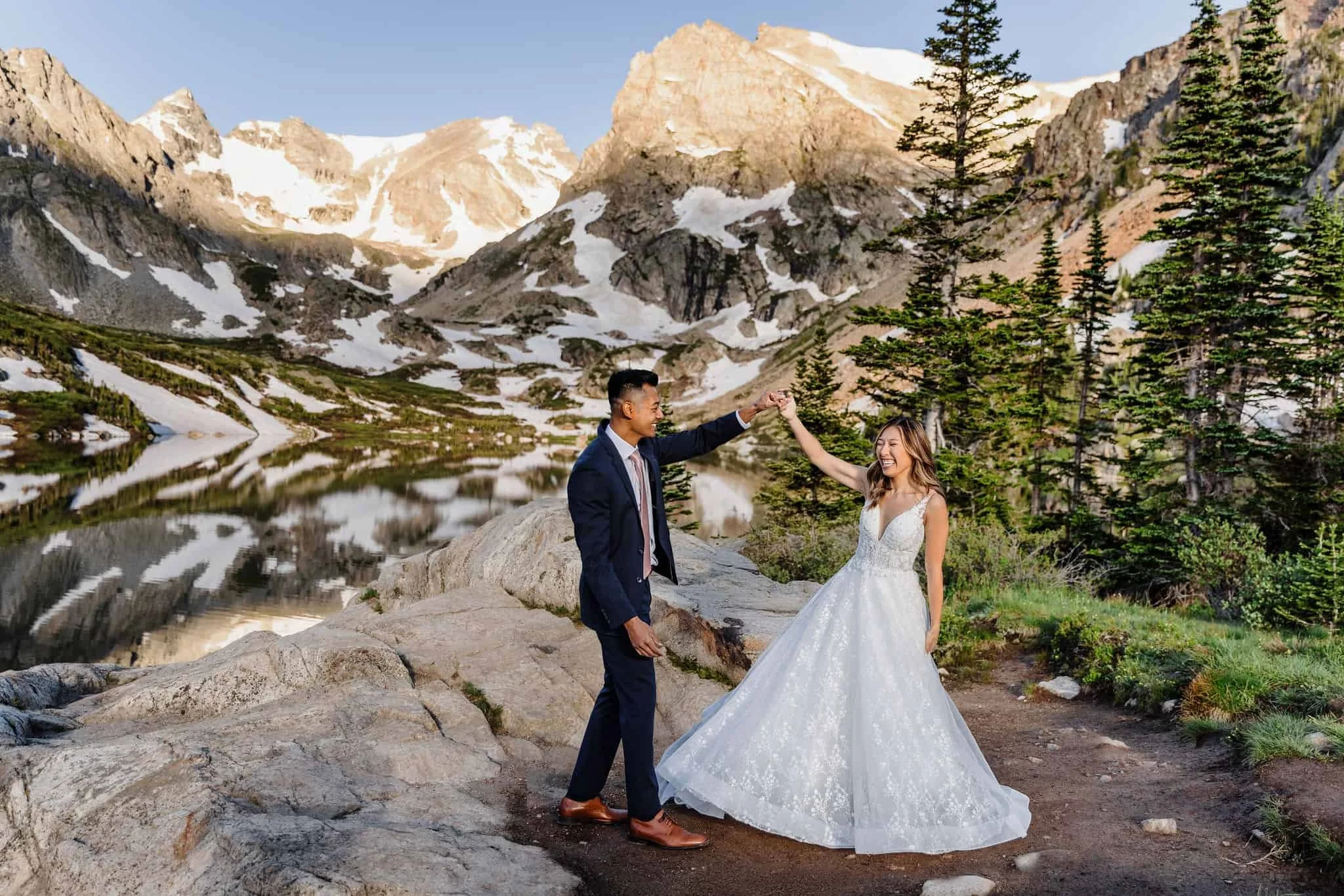 First dance at an alpine lake in Colorado