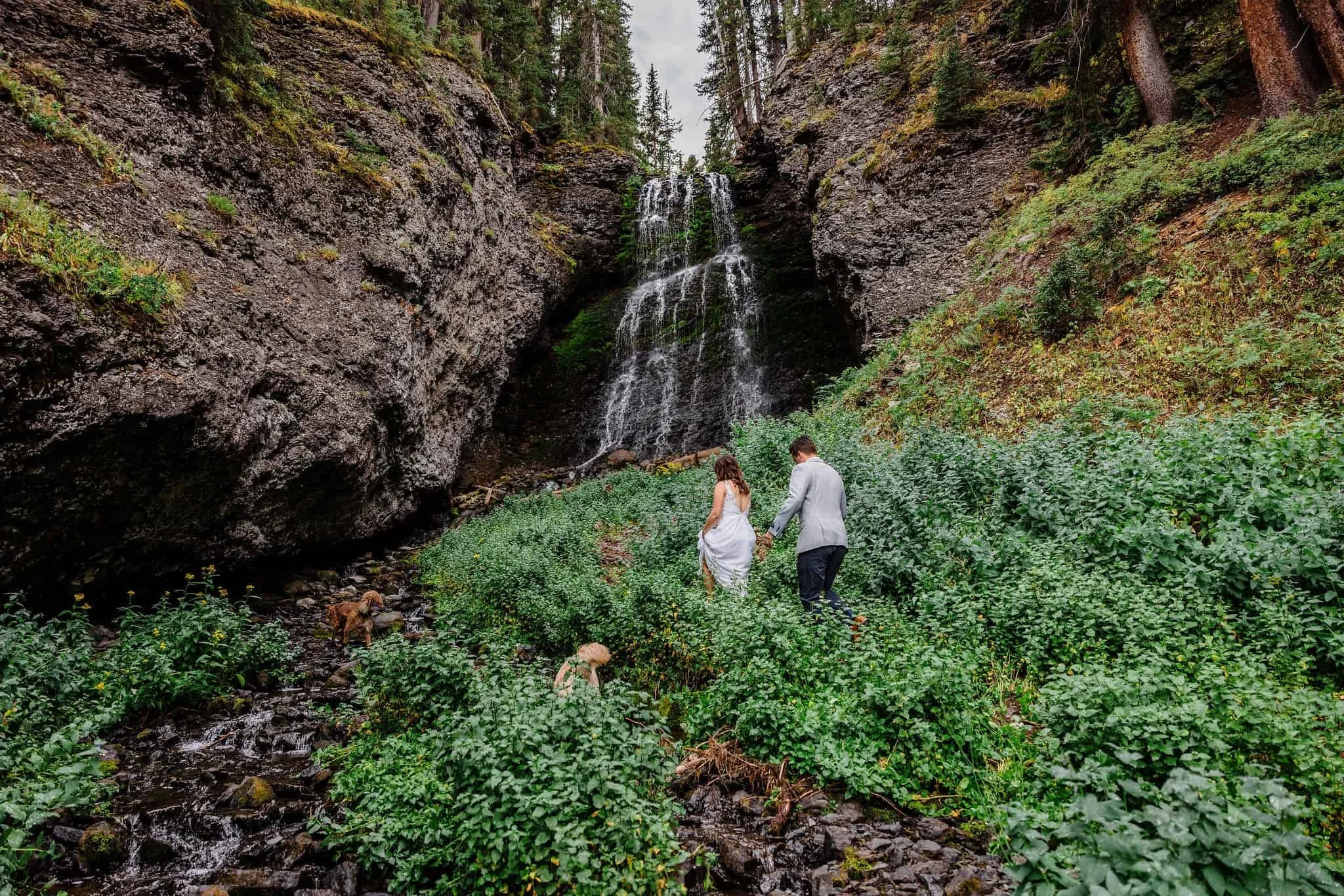 A couple hikes to a waterfall