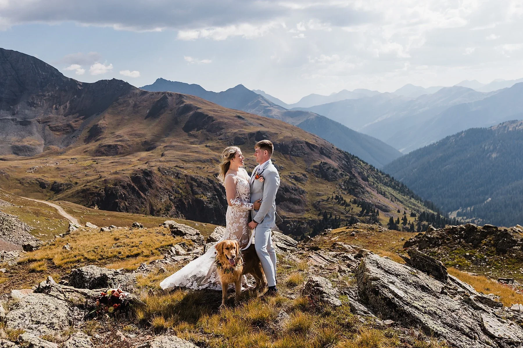Dog friendly mountaintop elopement