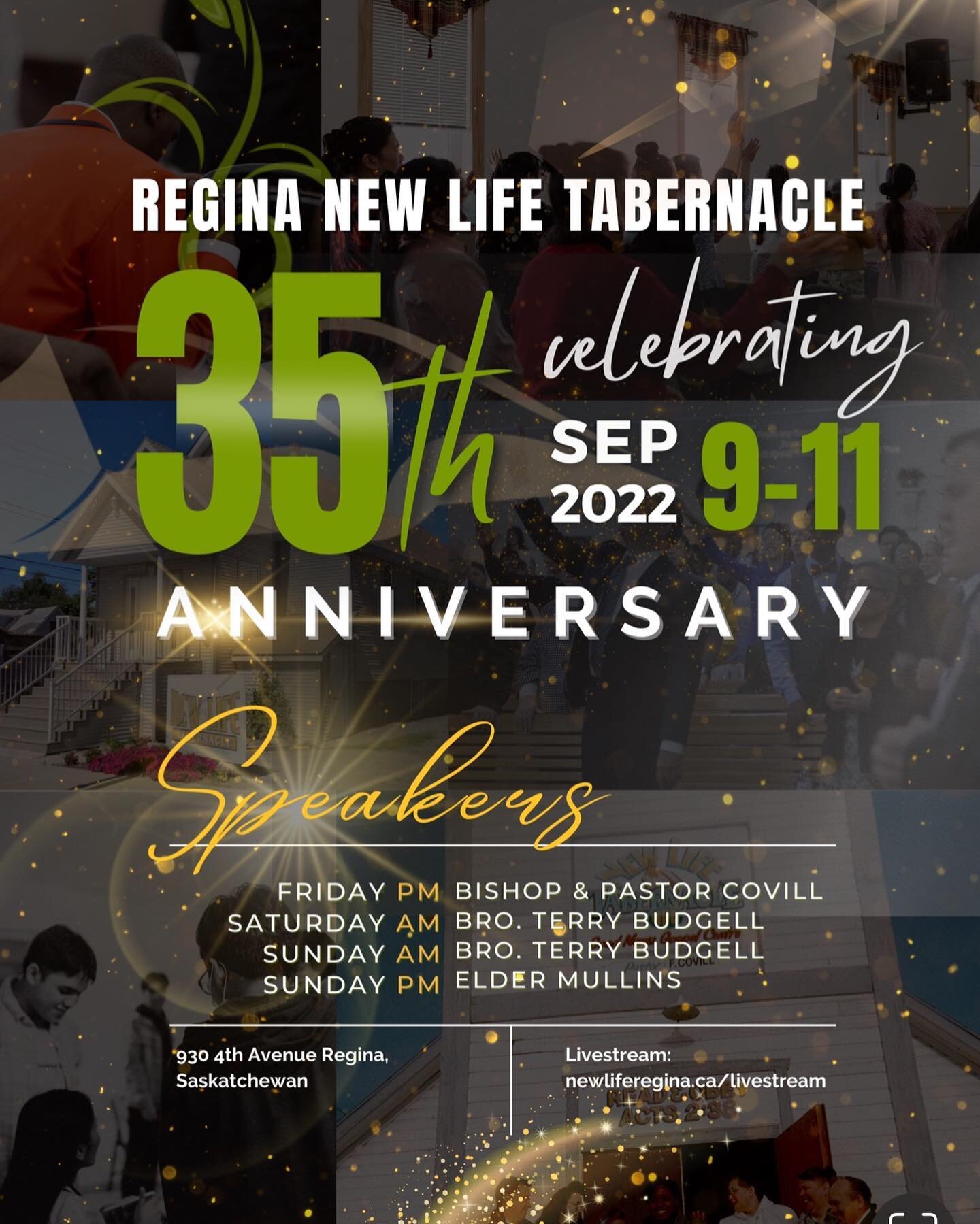 You&rsquo;re invited! 

RNLT 35th anniversary services start tonight. We can&rsquo;t wait to hear the word from our very own Bishop F. Covill and Pastor P. Covill!

#RNLT35th