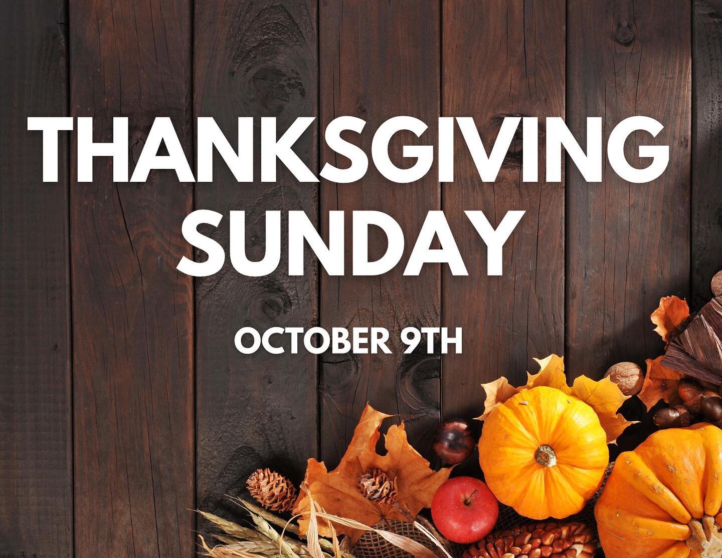 Thanksgiving Sunday Service!

If you missed this morning&rsquo;s service, you can still bring your non-perishable food items this Tuesday night Bible Study. All donations will be collected and delivered to the community food bank on Wednesday.

Remin