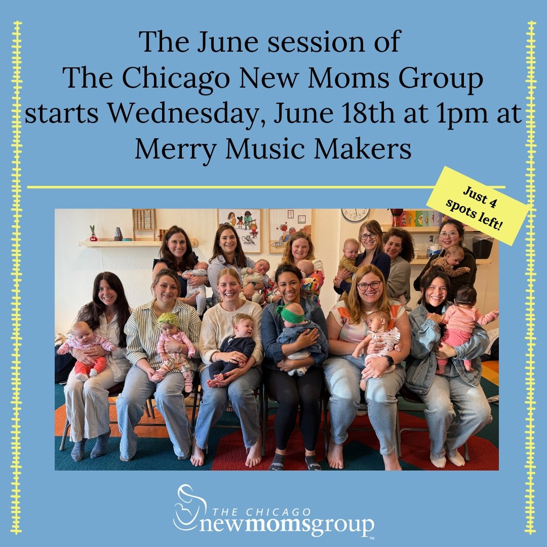👶 Calling all first-time moms in Chicago with babies 0-6 months! 🌟 Join us for the June session of The Chicago New Moms Group, starting Wednesday, June 18th at 1pm at @merrymusicmkrs. 🤱 Topics include motherhood transitions, feeding, sleep, postpa