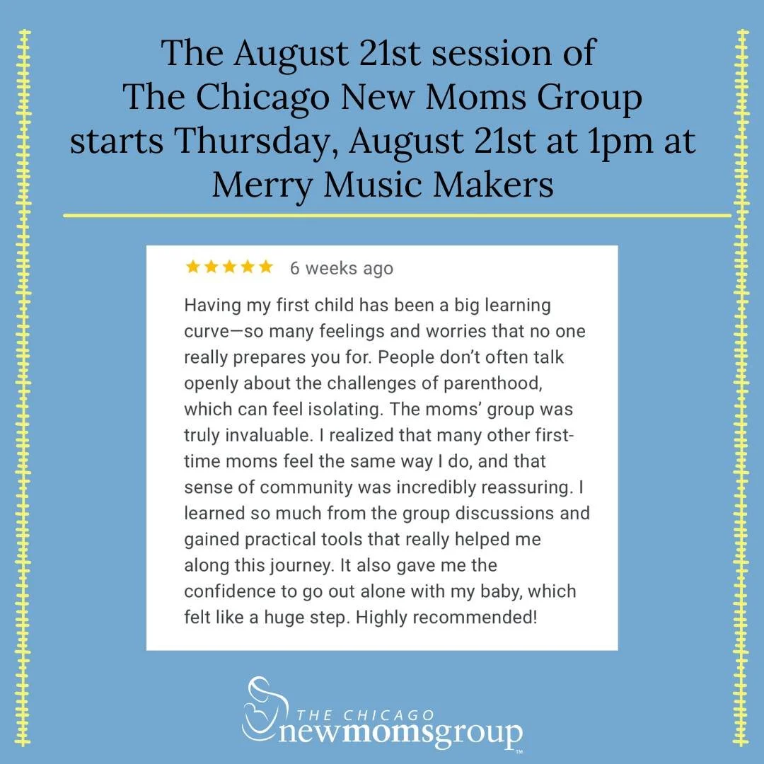 👶 Calling all first-time moms in Chicago with babies 0-6 months! 🌟 Join us for the August session of The Chicago New Moms Group, starting Thursday, August 21st at 1pm at @merrymusicmkrs. 🤱 Topics include motherhood transitions, feeding, sleep, pos