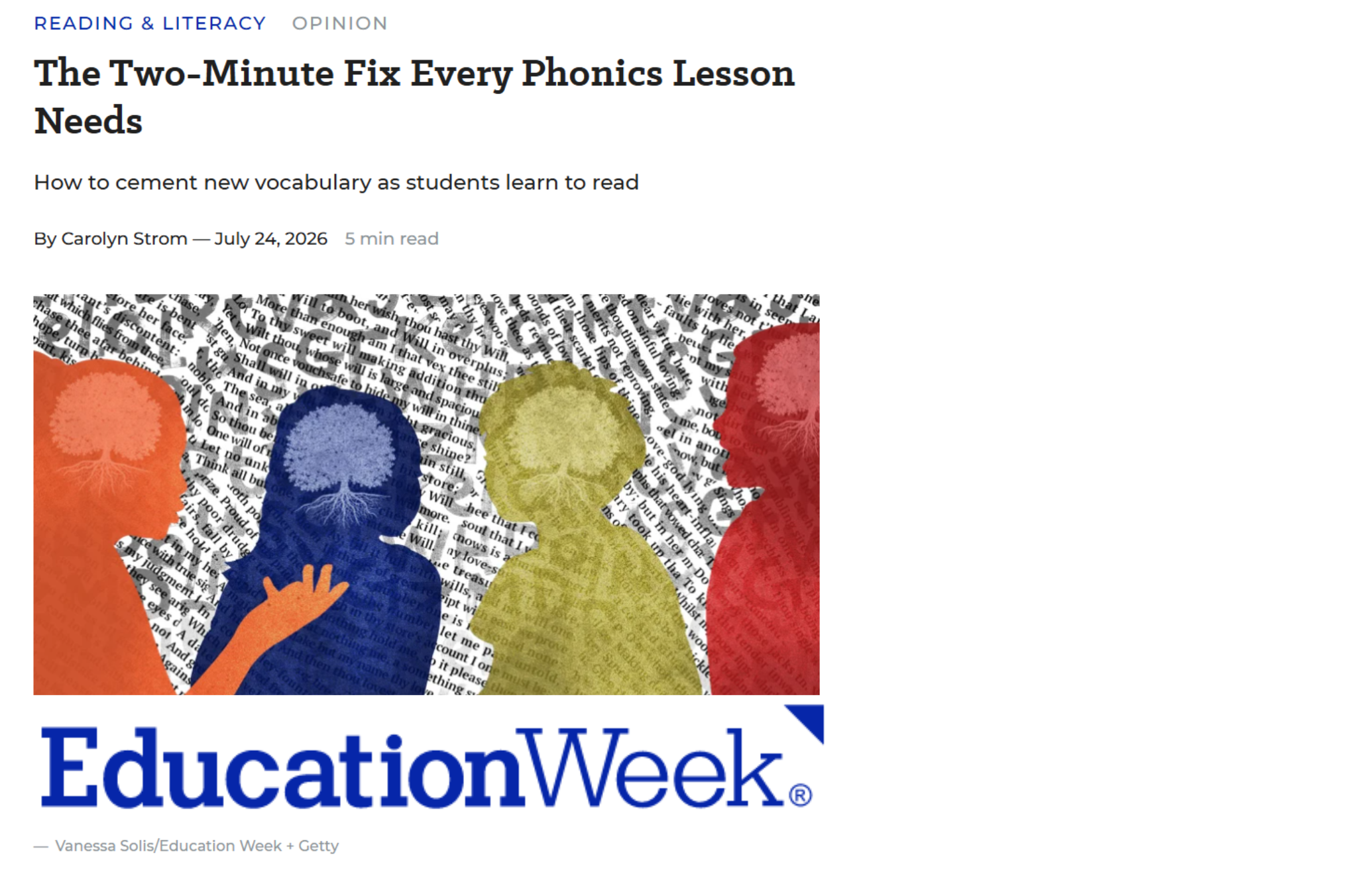 The Two-Minute Fix Every Phonics Lesson Needs - EdWeek