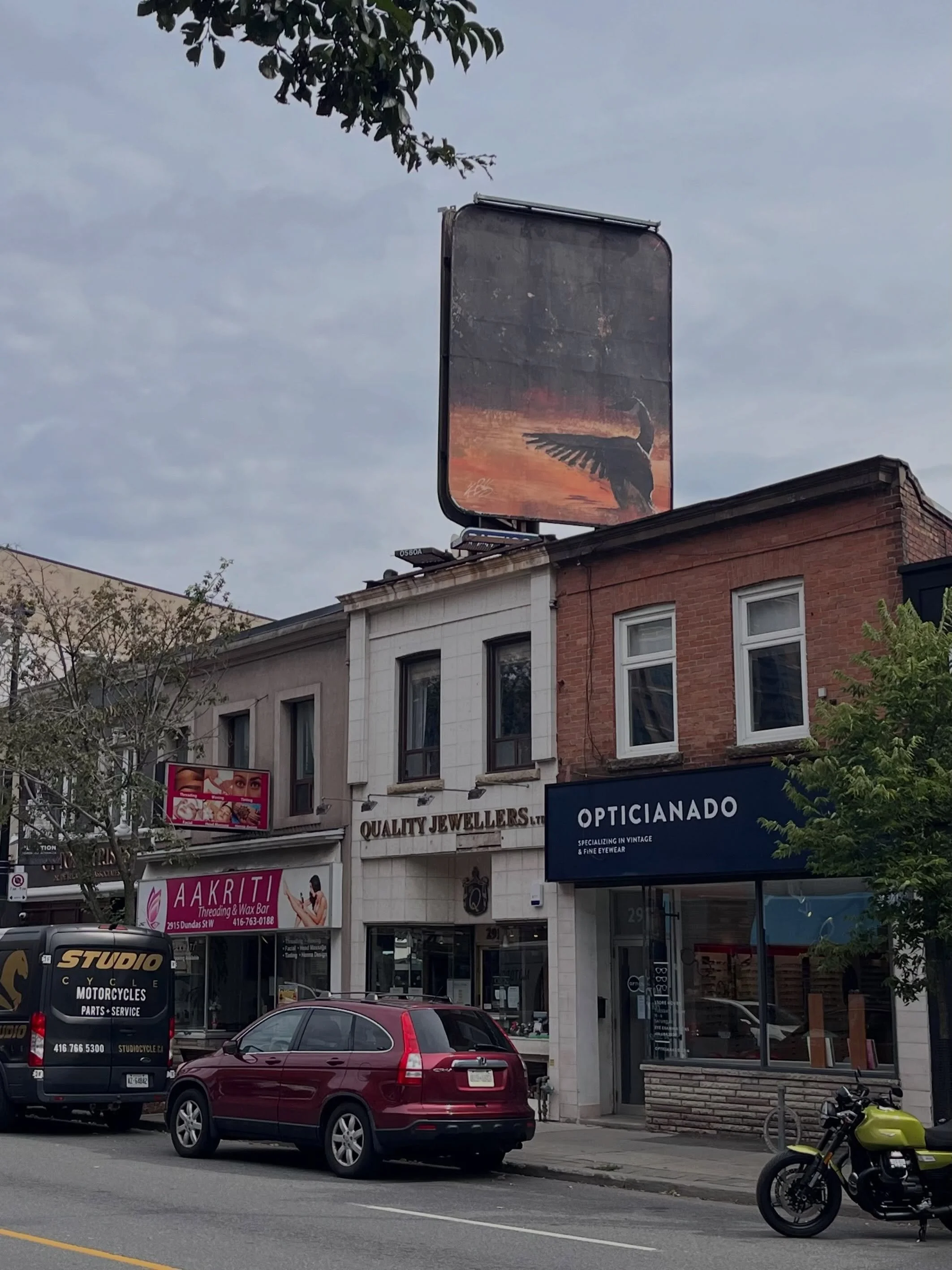 I like the goose art across the street.
