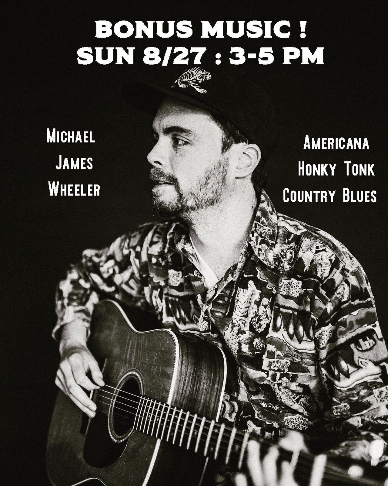 On Sunday we welcome to the stage our longtime friend, Michael James Wheeler, for a little end of week set. 

From VT, to Nashville, back to VT, we are overly joyed to have him strum it up on Sunday from 3-5. 

Come out for some brews, eats, and a to